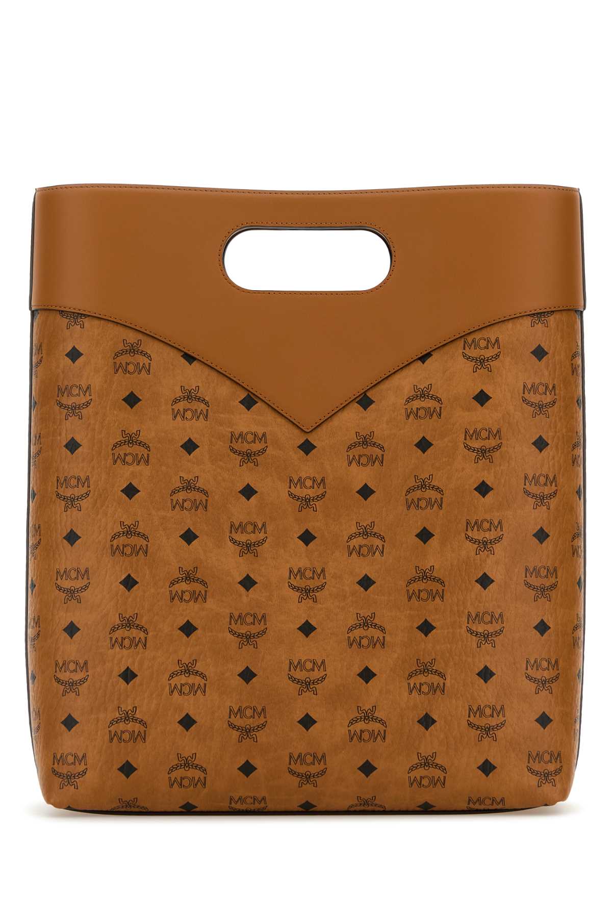 Mcm Men Printed Canvas Shopping Bag