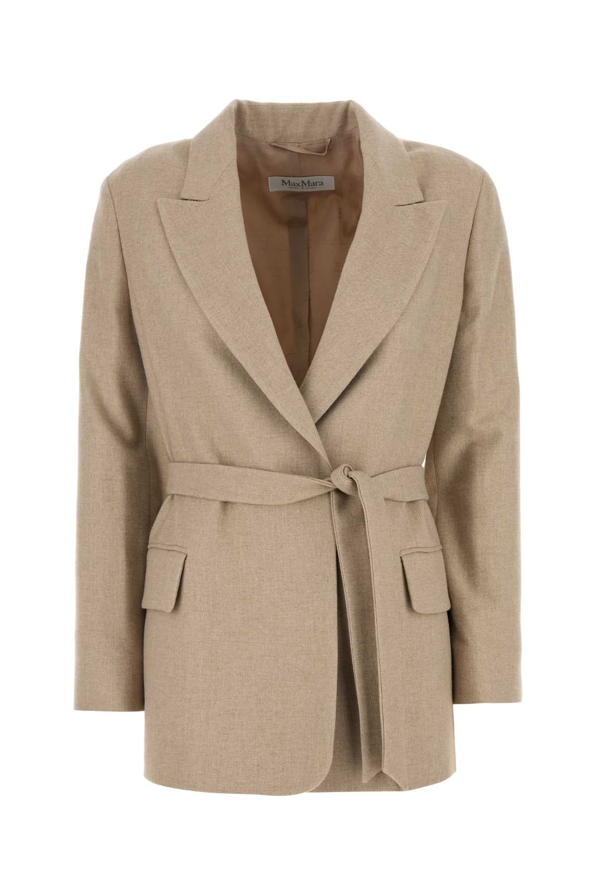Max Mara Women Cappuccino Wool Blend Randers Blazer
