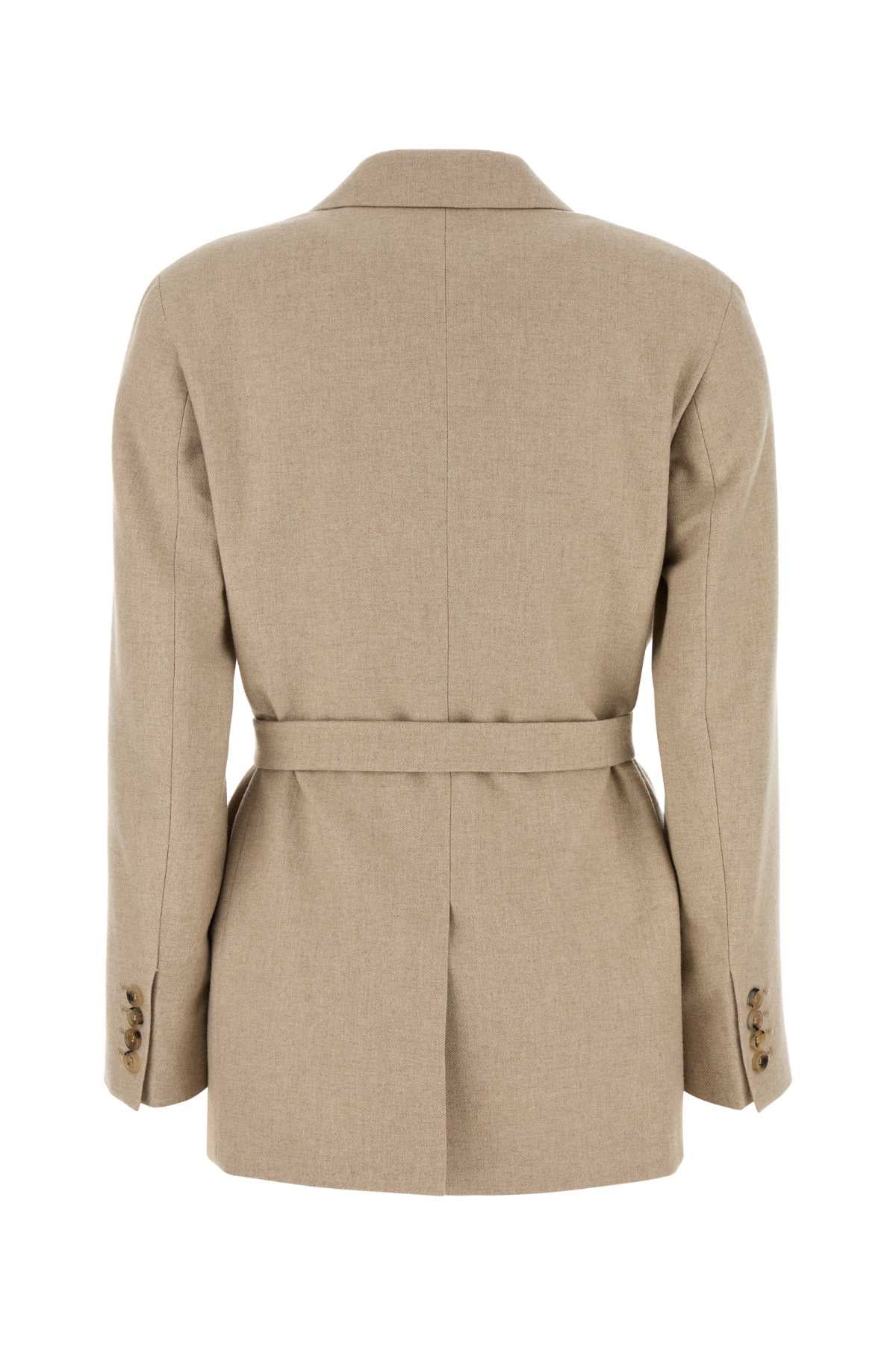 Max Mara Women Cappuccino Wool Blend Randers Blazer