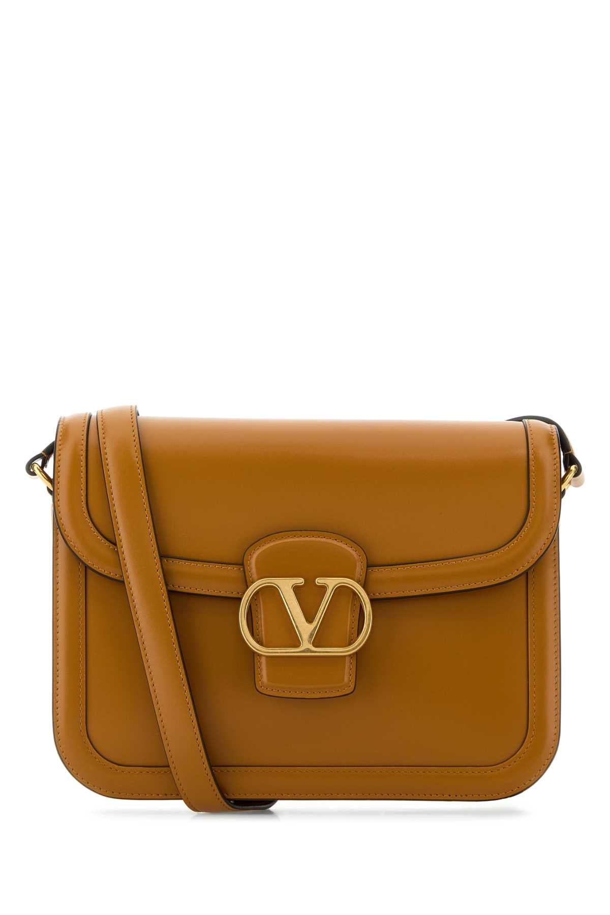 Valentino Garavani Women Camel Leather 9To5 Shoulder Bag