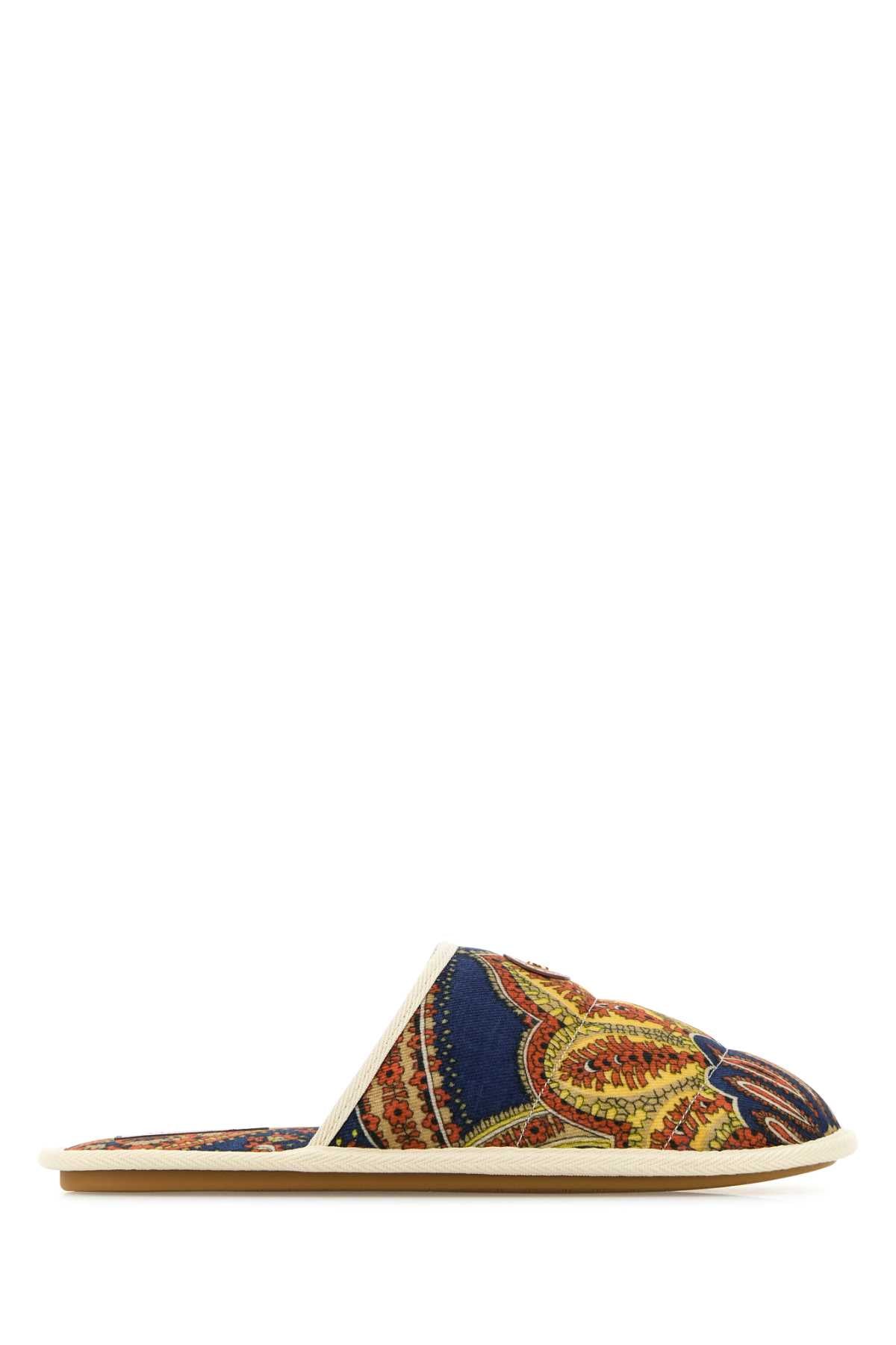 Valentino Garavani Men Printed Fabric Ta Chambre Slippers