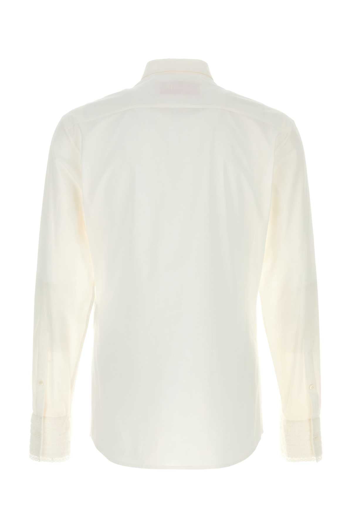 Valentino Garavani Men White Cotton Shirt
