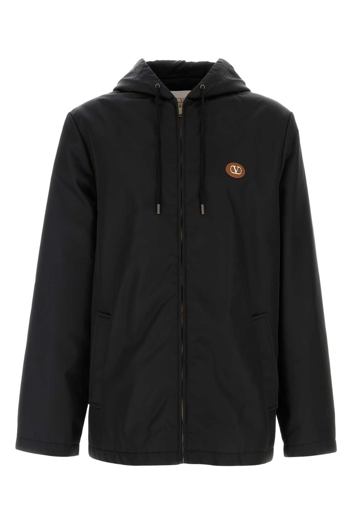 Valentino Garavani Men Black Nylon Windbreaker