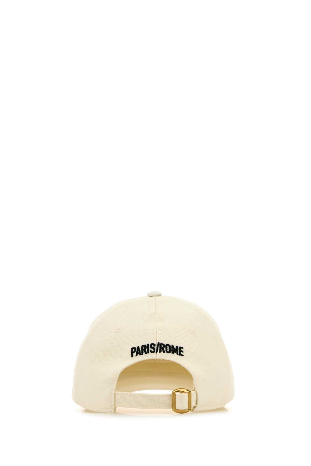 Valentino Garavani Men Ivory Cotton Baseball Cap