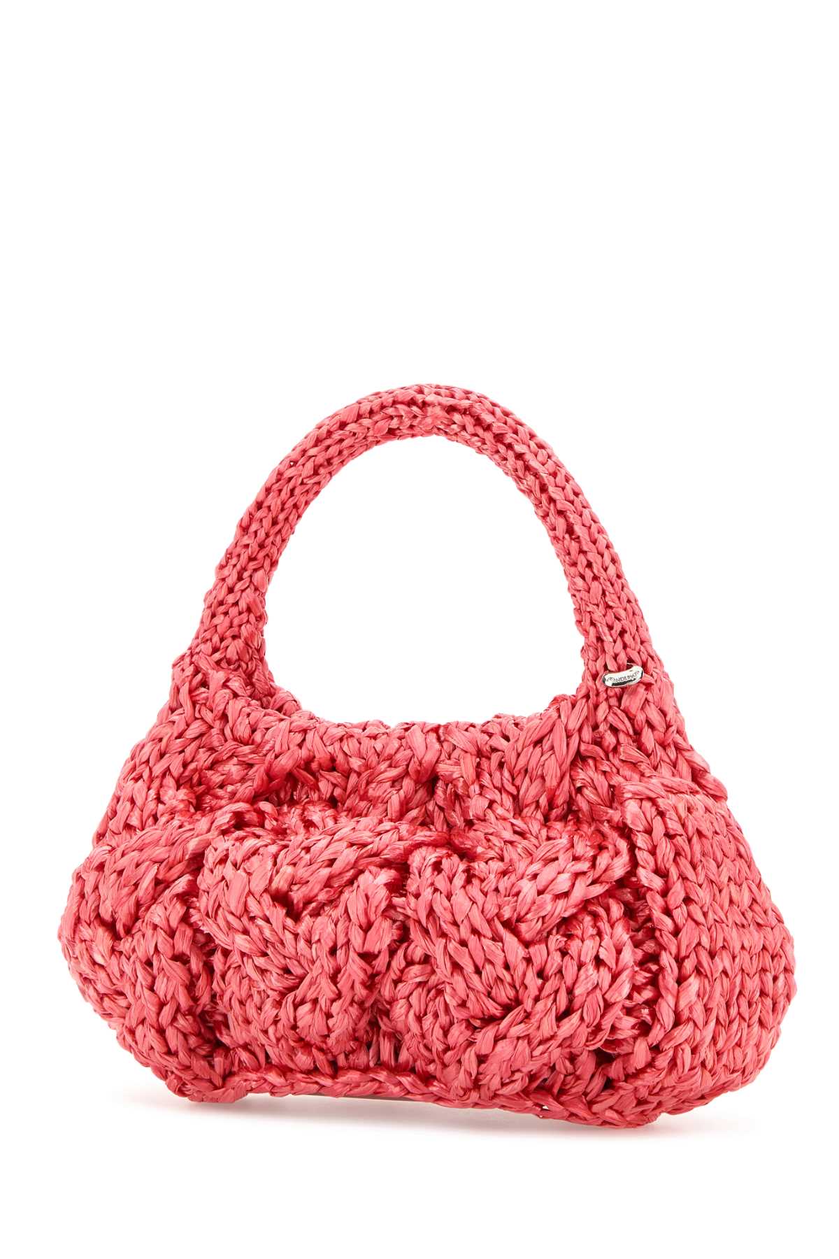 Jw Anderson Women Fuchsia Raffia Small Cable Handbag