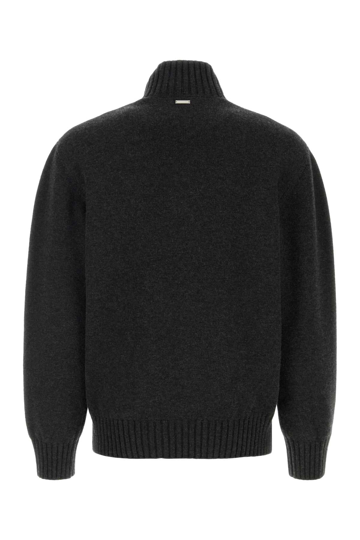 Salvatore Ferragamo Men Slate Cashmere Blend Sweater
