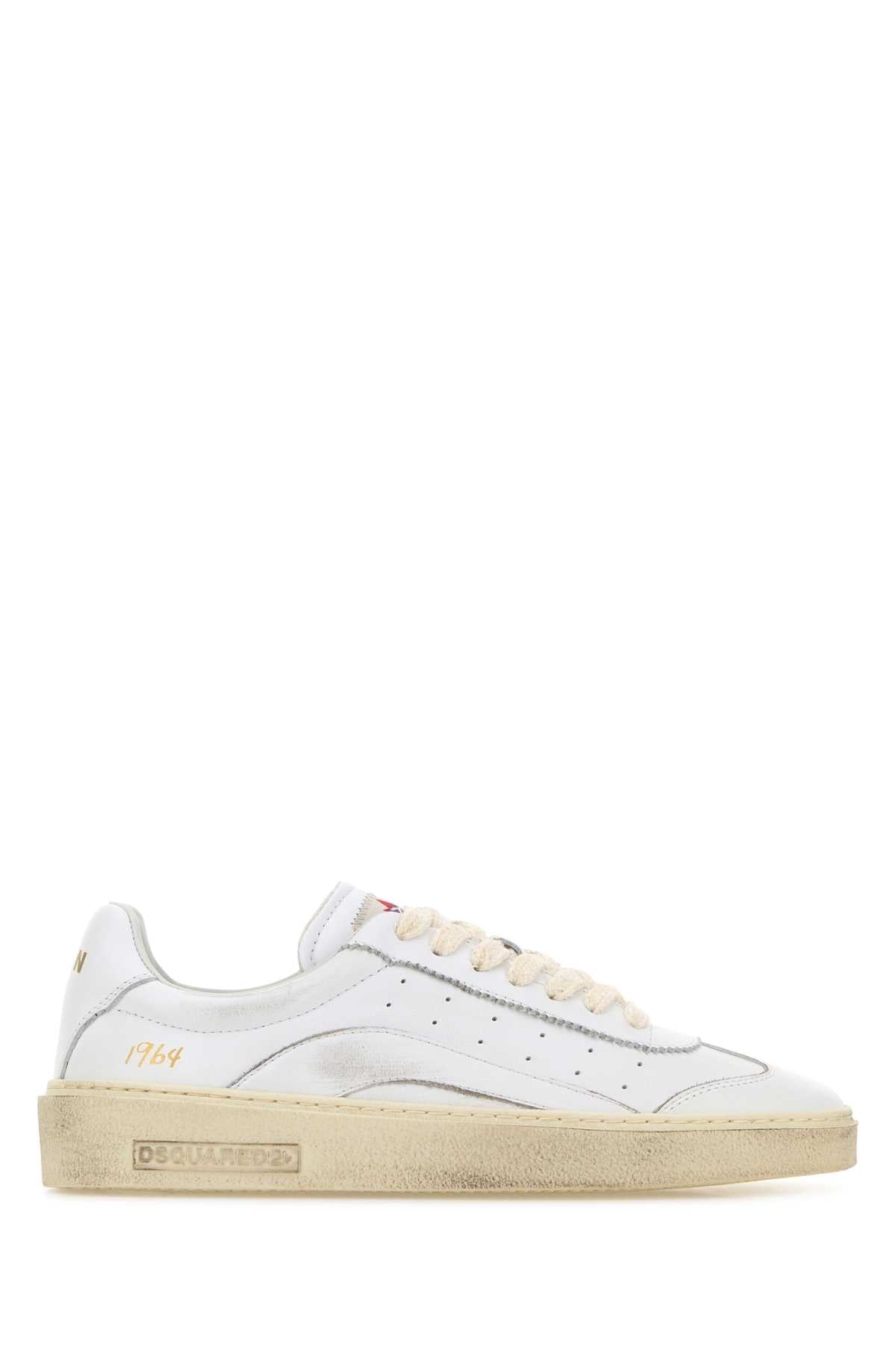 Dsquared Women White Leather Rider Sneakers