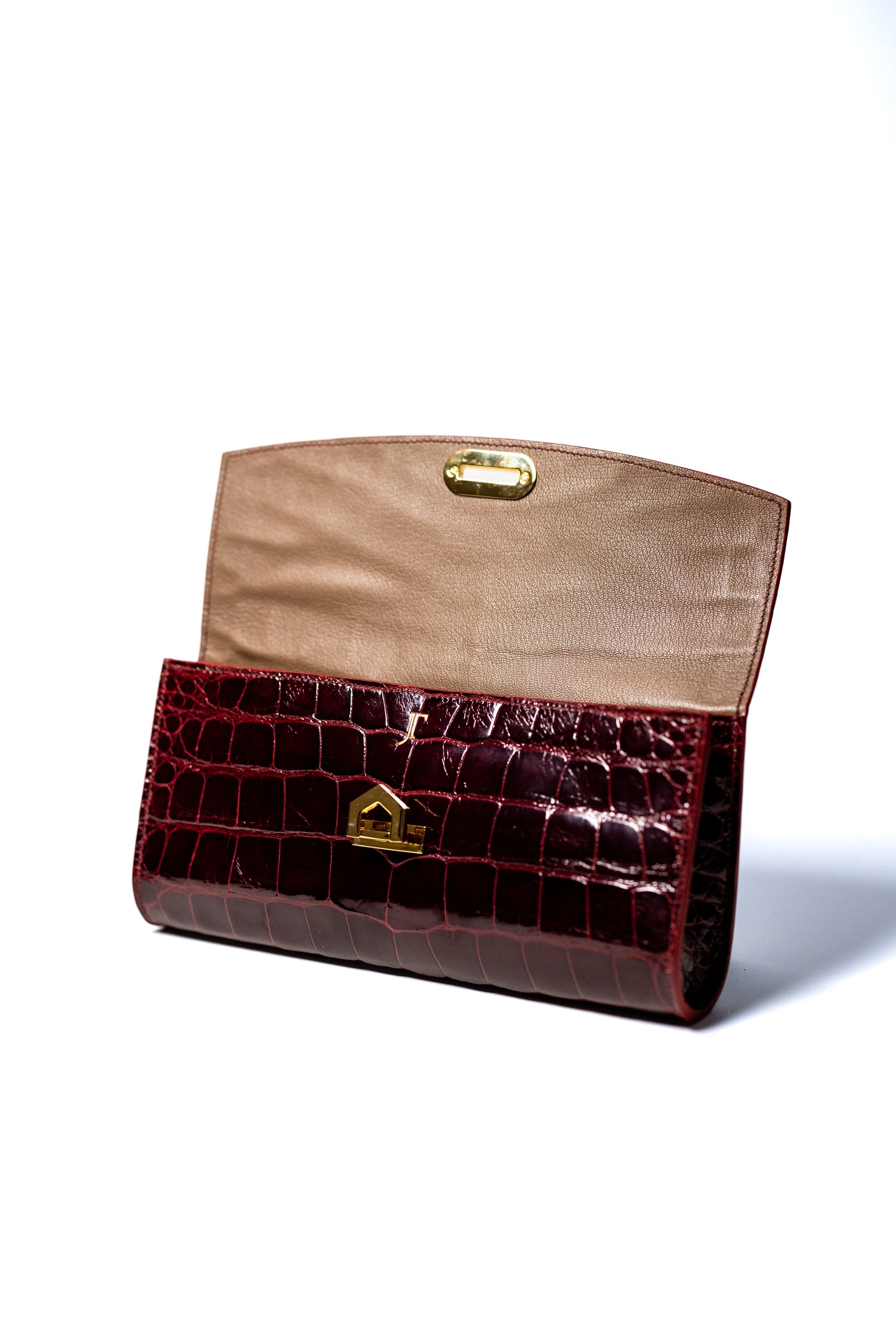 SAMPLE - The Clarendon Clutch - Glazed Bordeaux
