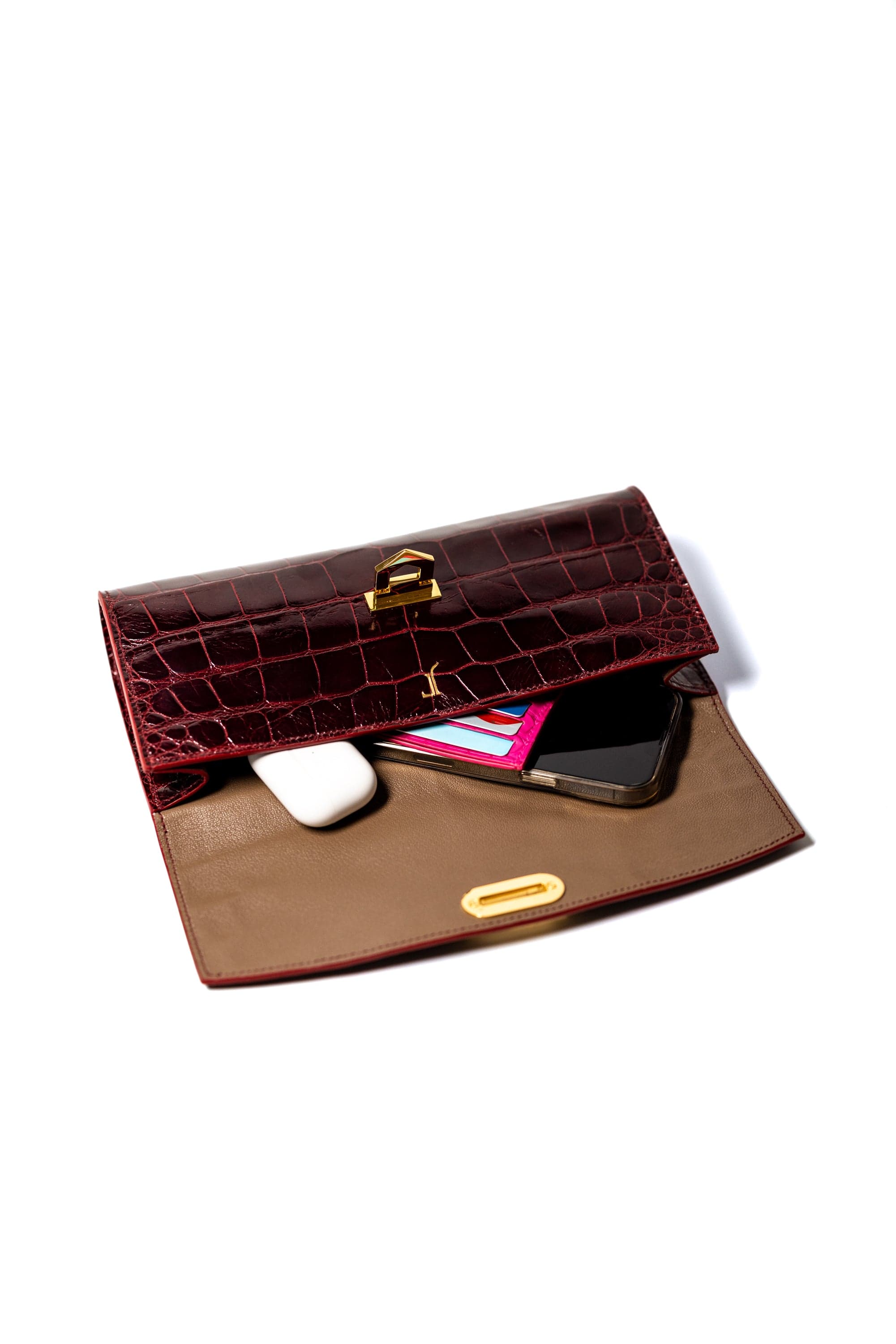 SAMPLE - The Clarendon Clutch - Glazed Bordeaux