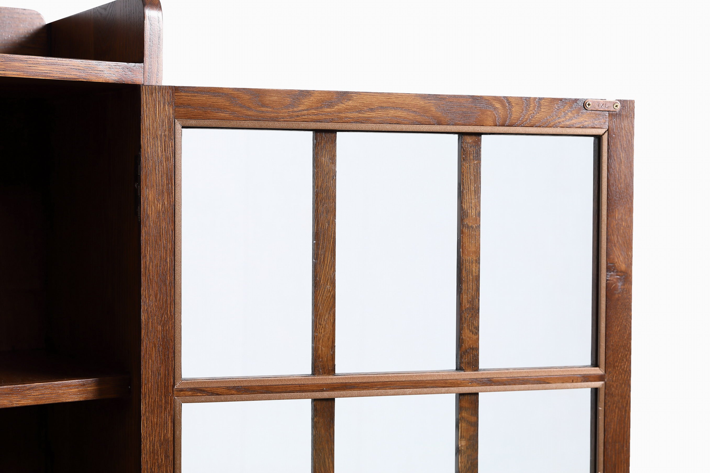 Mission Oak 2 Door Bookcase with Glass Doors - Walnut