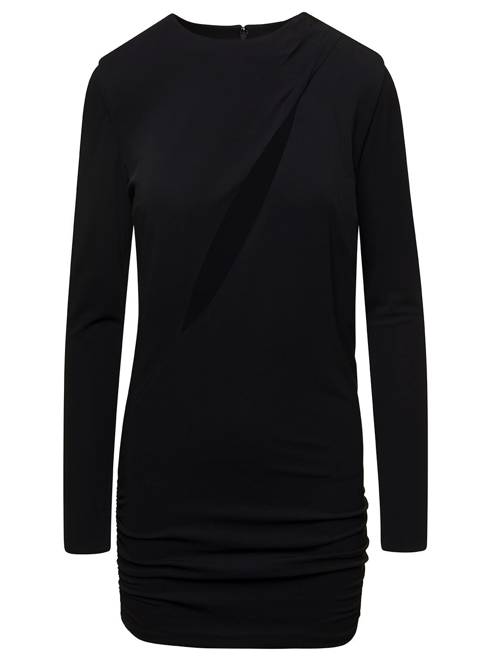 Versace Women Black Fitted Minidress With Cut-Out Detail In Viscose Woman