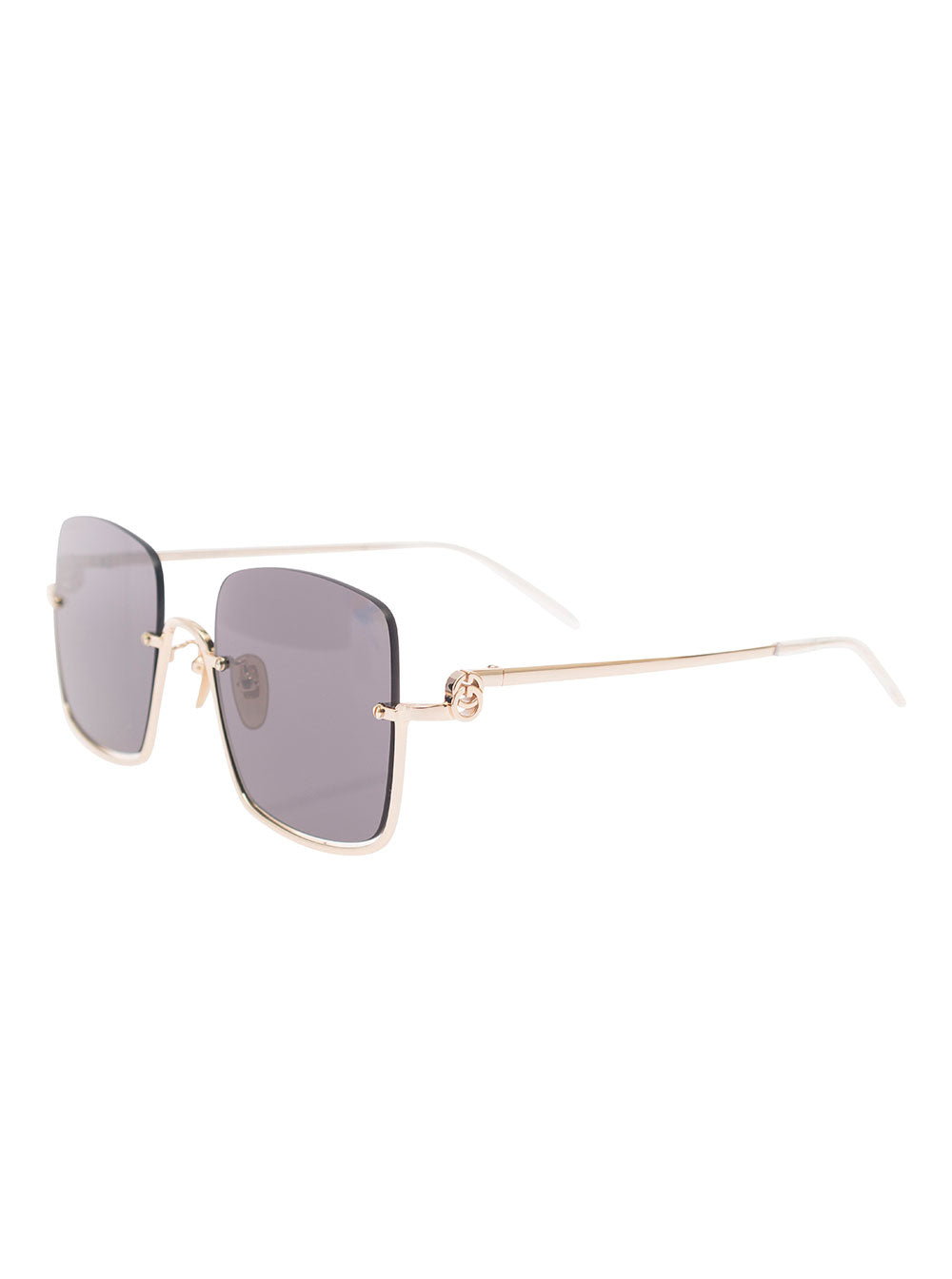 Gucci Women 'Gg1279s' Gold-Colored Sunglasses With Thin Temples And Intrelocking G Detail In Metal Woman