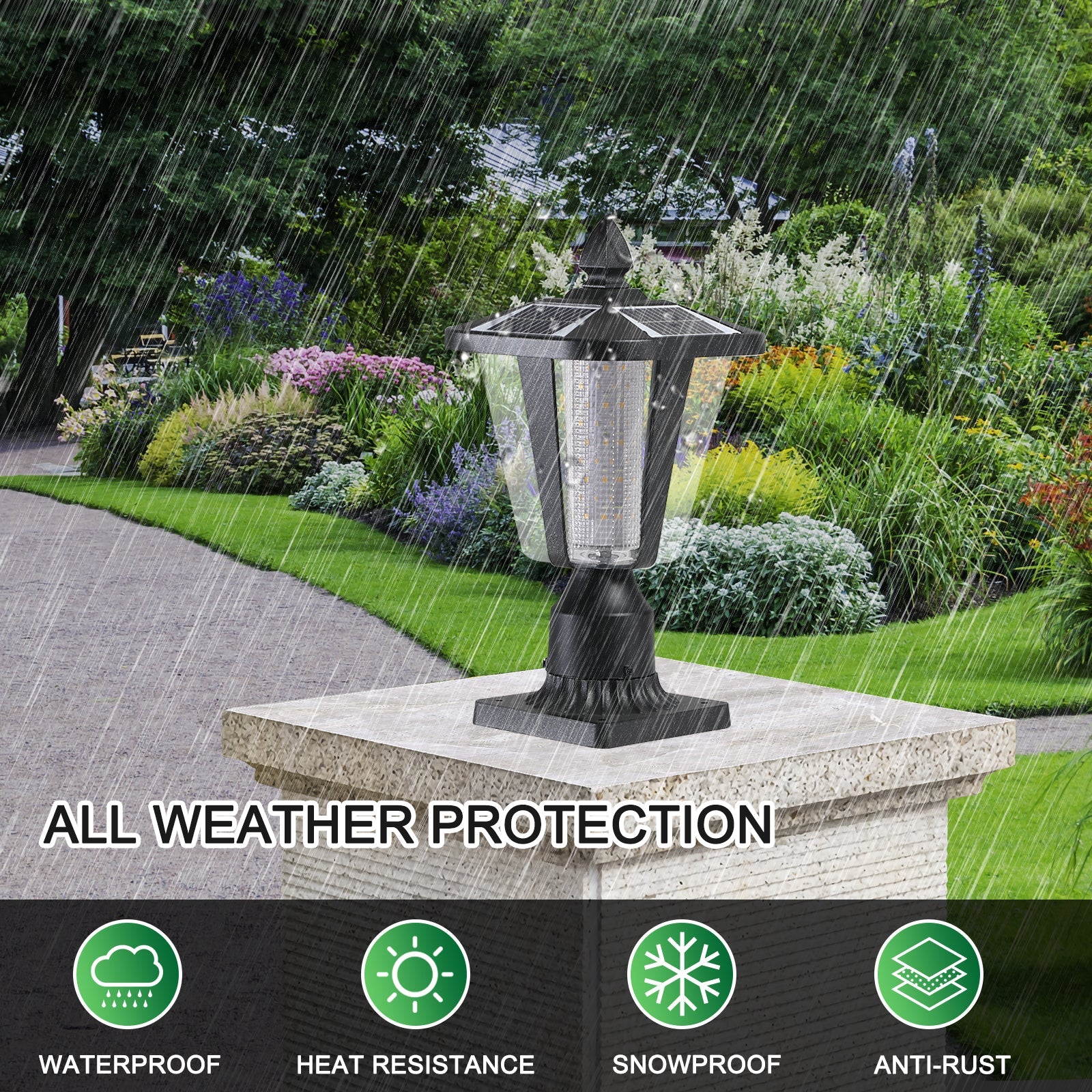 15" Solar Powered Outdoor Lantern