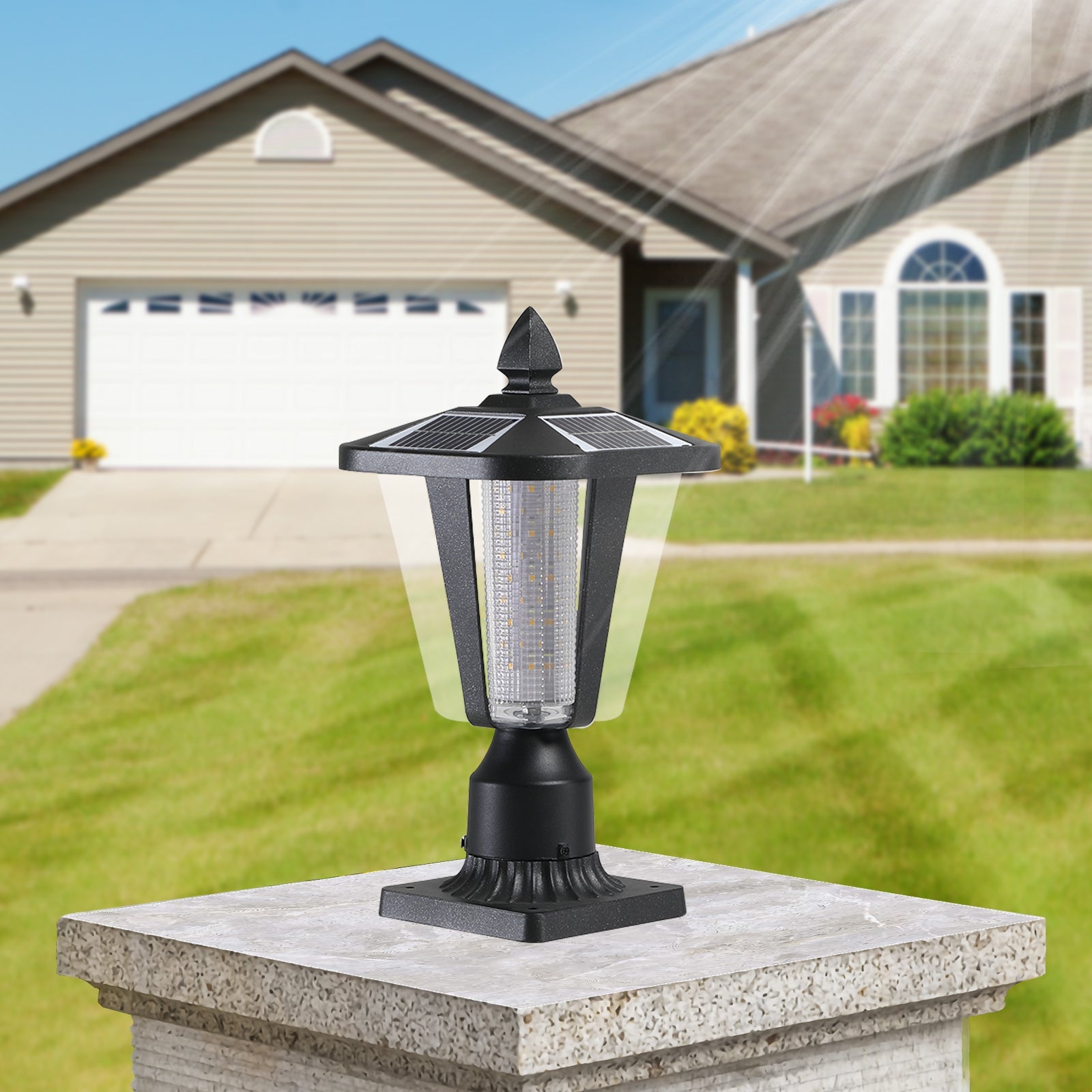 15" Solar Powered Outdoor Lantern
