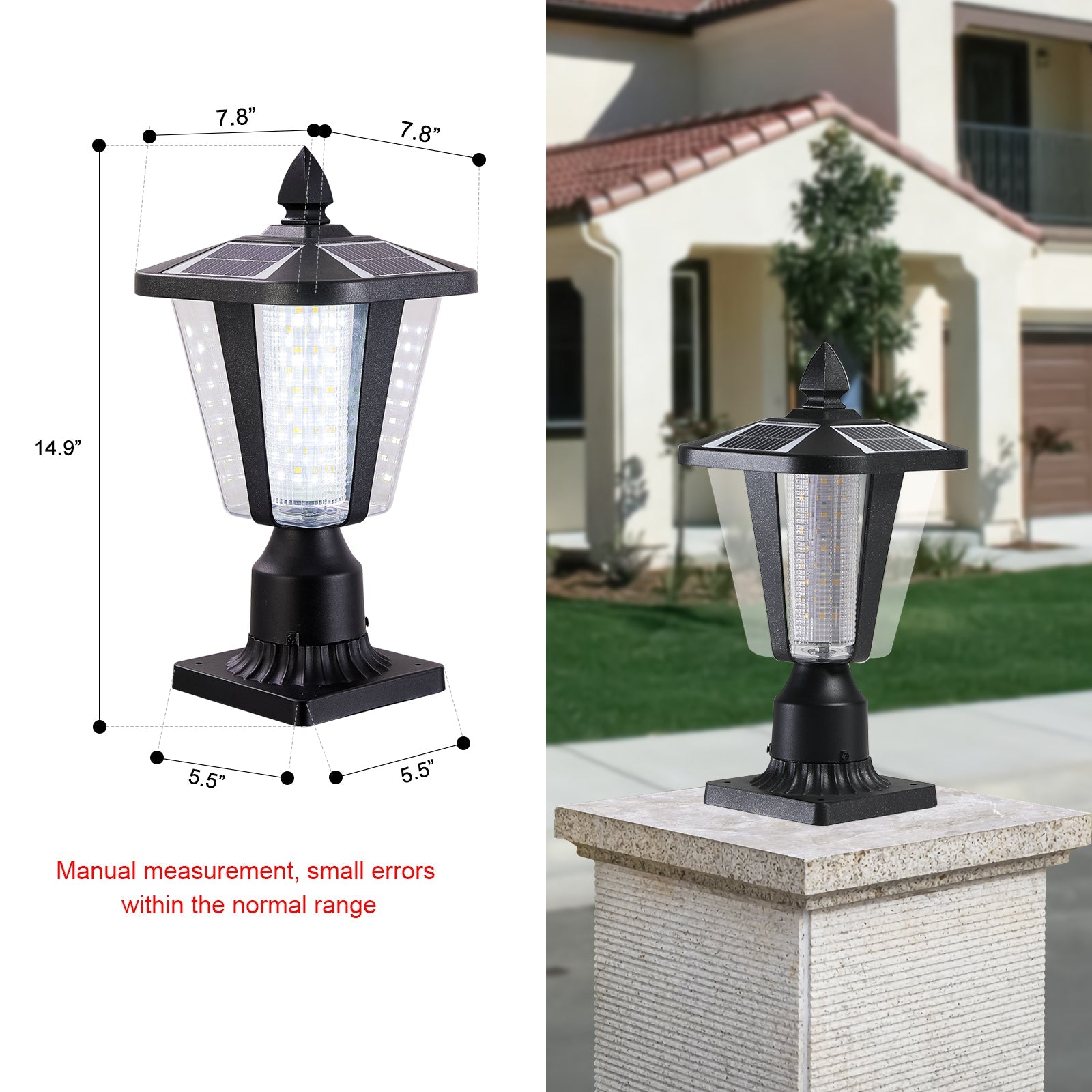 15" Solar Powered Outdoor Lantern