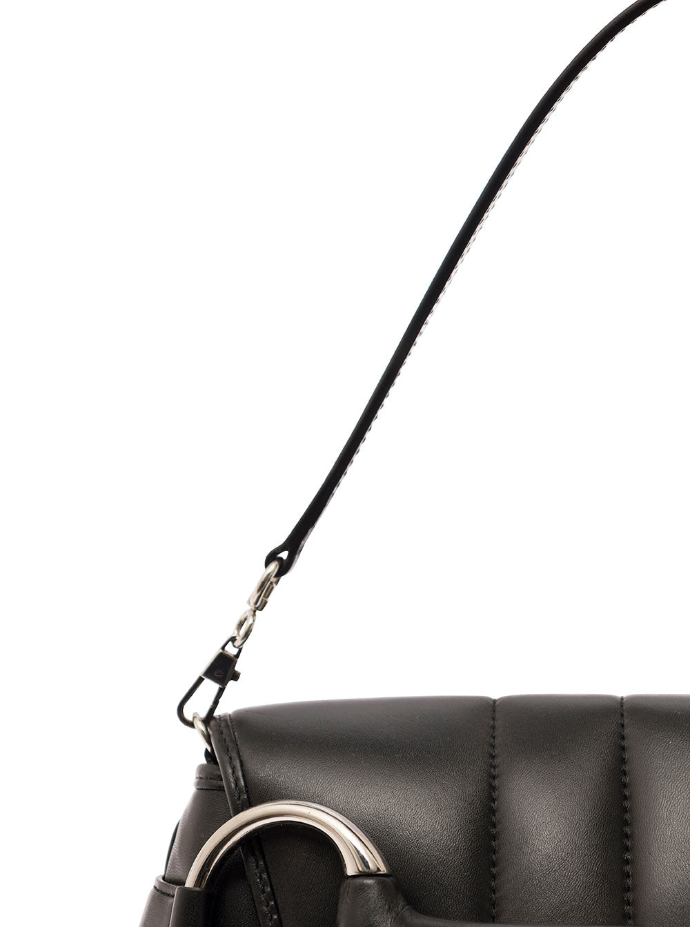Gucci Women 'Medium Gucci Horsebit' Black Shoulder Bag With Maxi Horsebit In Leather Woman