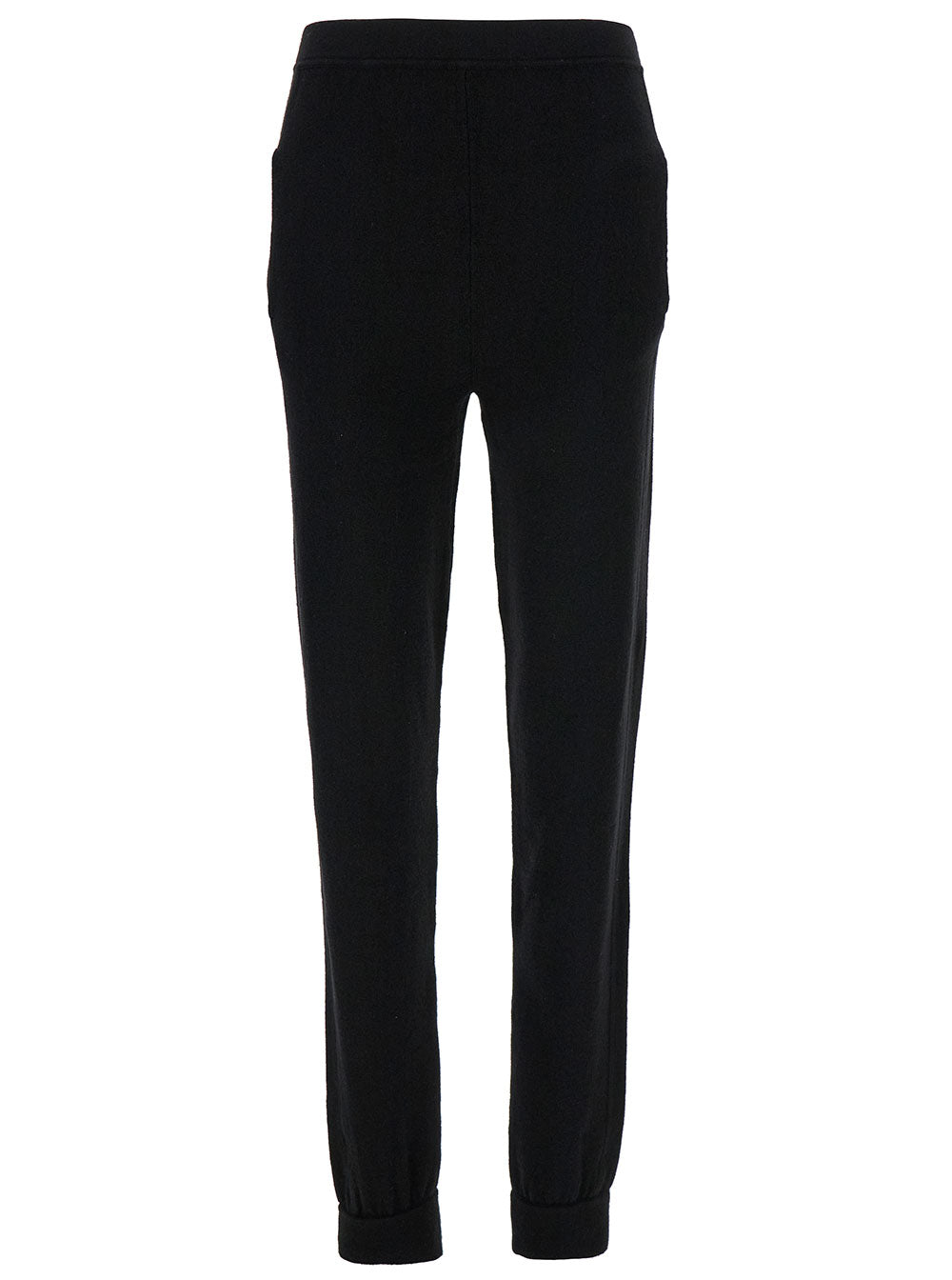Saint Laurent Women Black High-Waisted Leggings With Pockets In Cashmere Woman