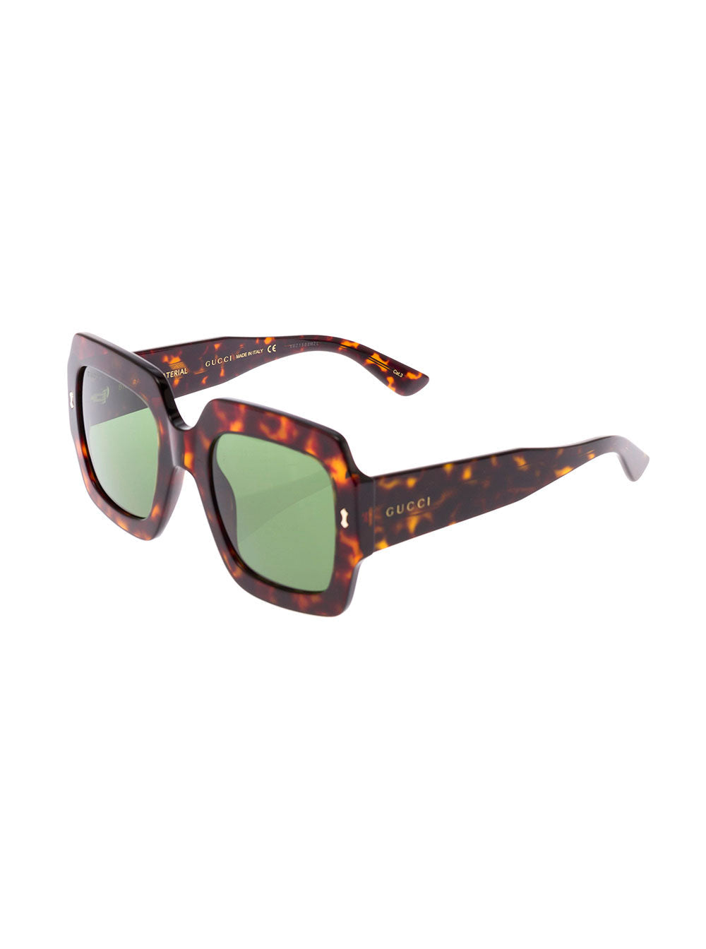 Gucci Women Gucci Woman's Tortoise Brown Acetate Square Sunglasses