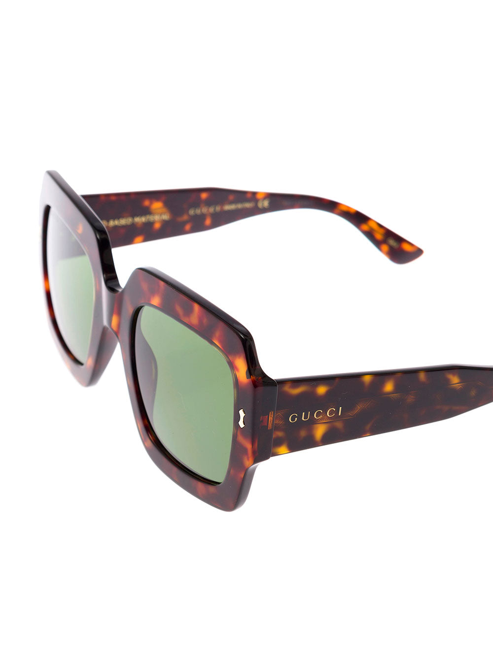 Gucci Women Gucci Woman's Tortoise Brown Acetate Square Sunglasses