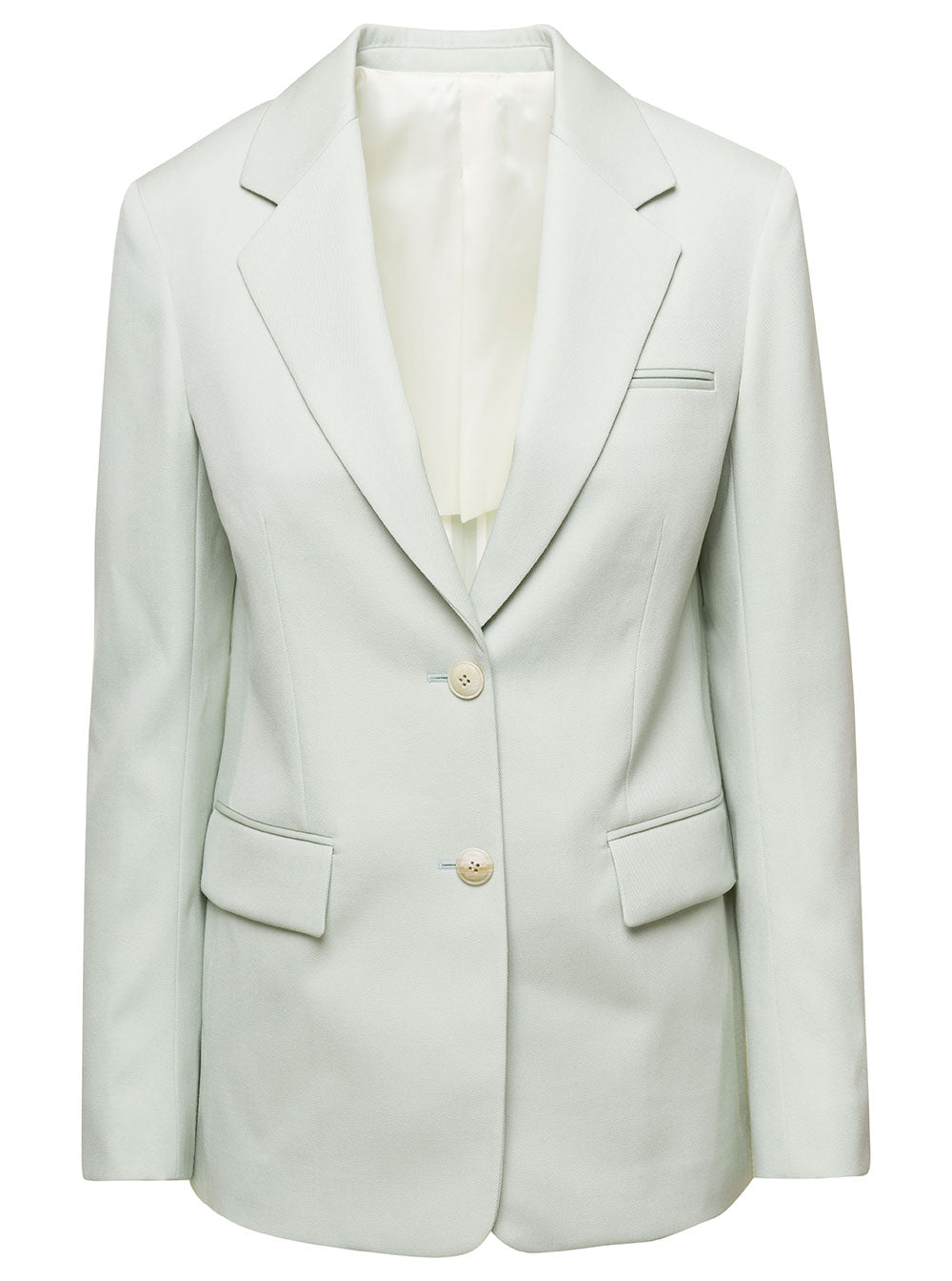 Lanvin Women Light Green Mono-Breasted Blazer With Pockets In Wool Woman