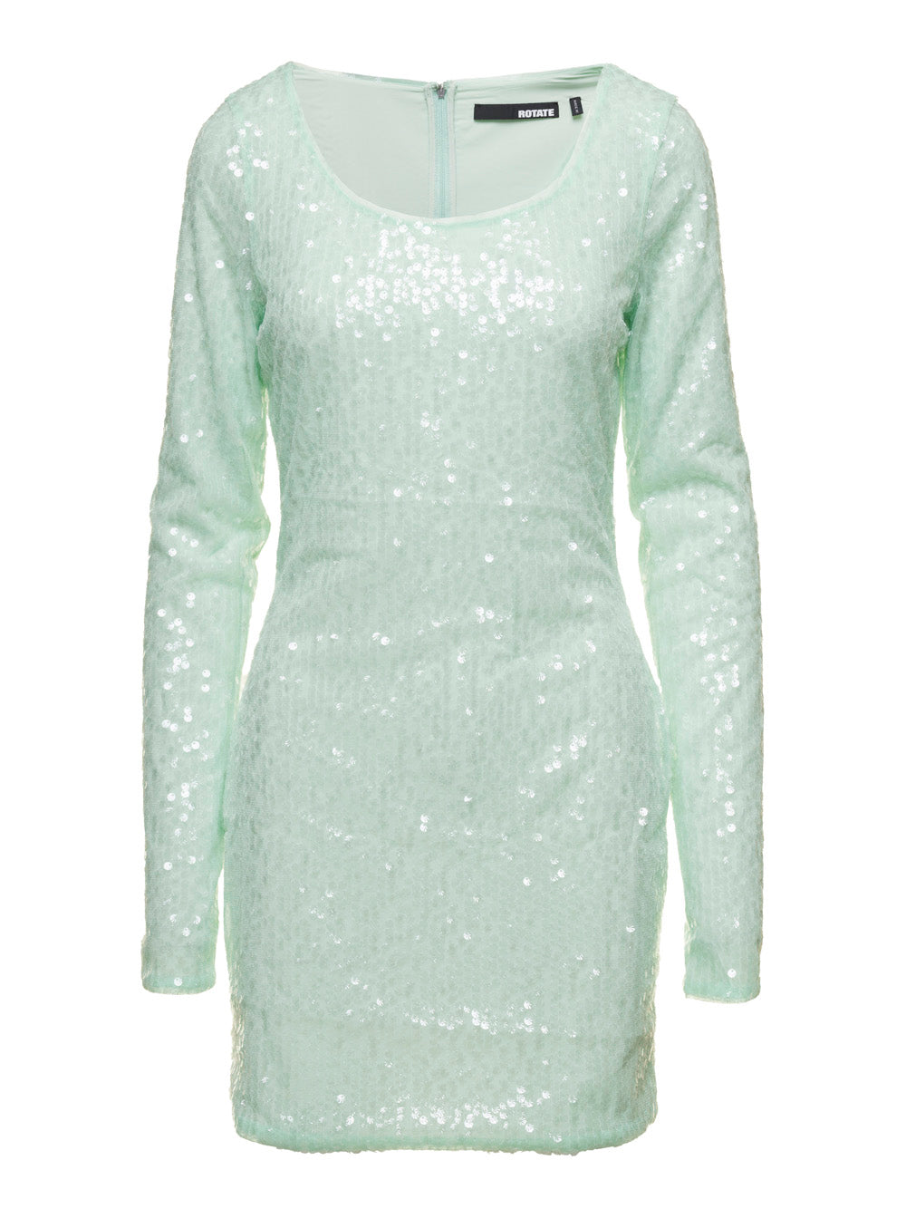 Rotate Women Mini Green Dress With All-Over Sequins In Recycled Fabric Woman
