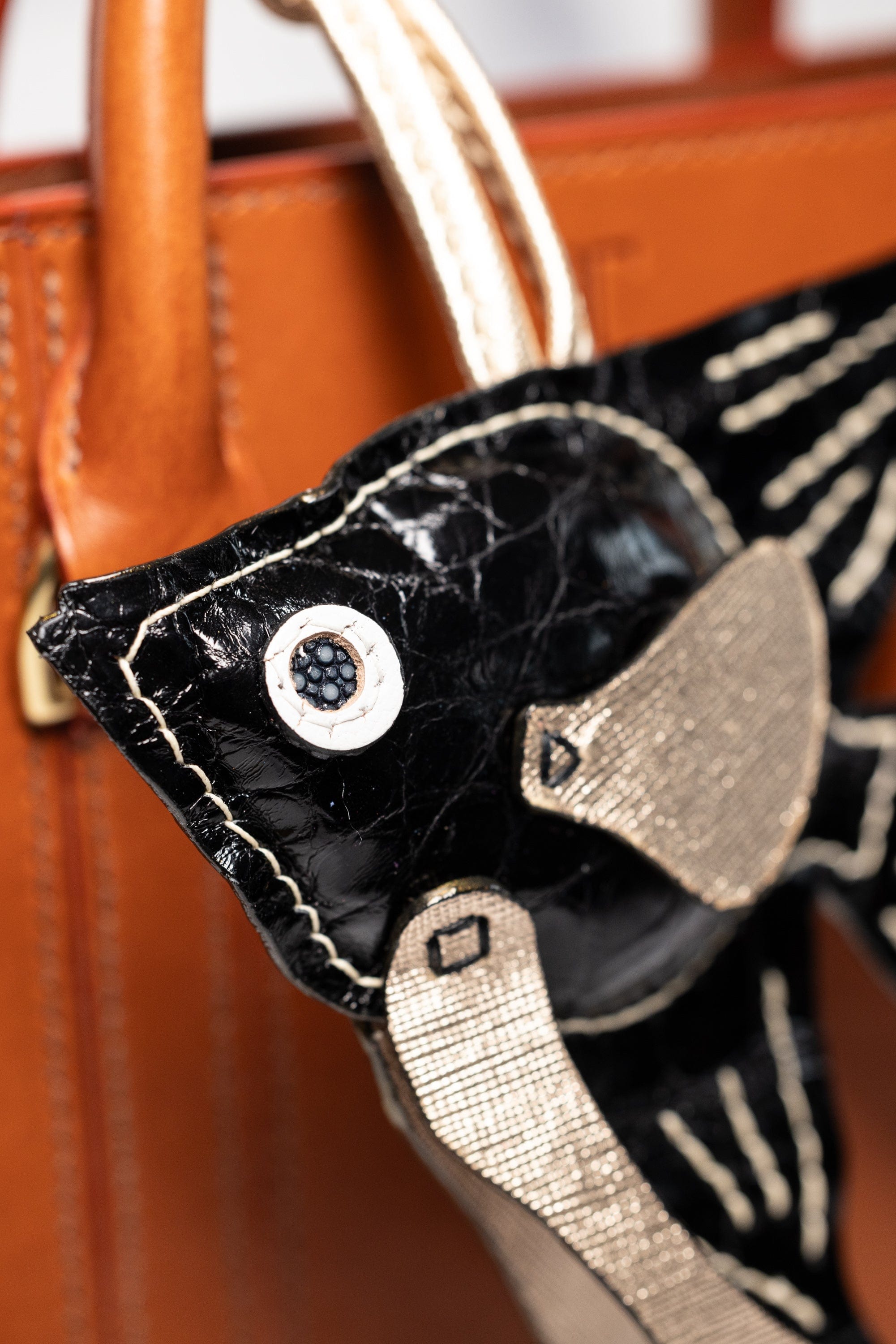 Fish Girl Summer Handbag Charm - Black Millennium Alligator