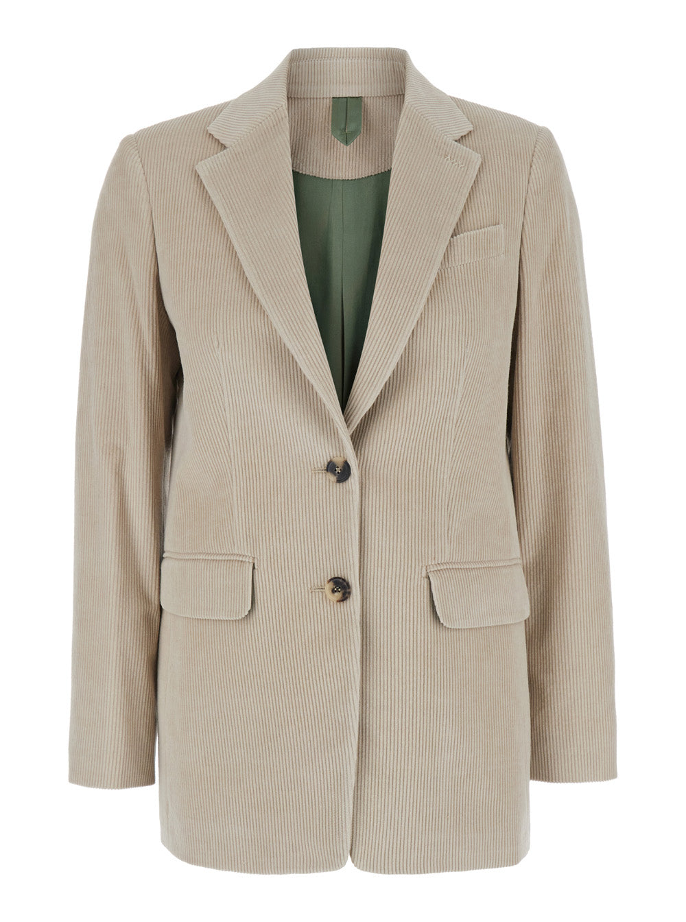 Max Mara Women 'Kuban' Beige Single-Breasted Jacket With Notched Revers In Cotton Blend Woman