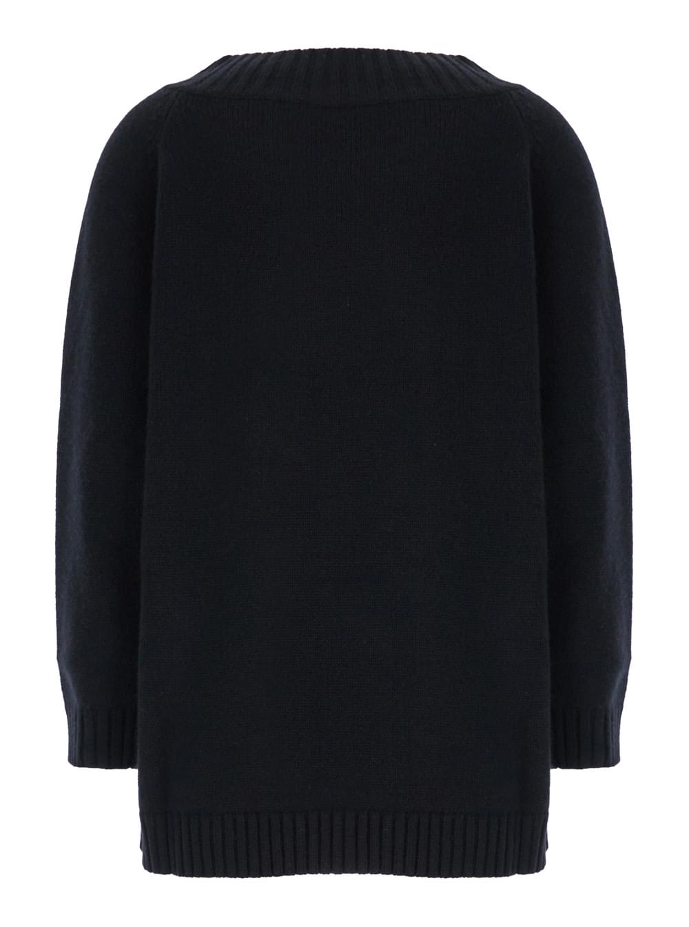 Max Mara Women 'Radames' Black Sweater With Boat Neckline In Wool And Cashmere Woman