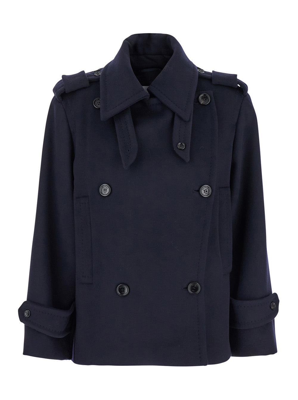 Max Mara Women 'Laveno' Blue Double Breasted Jacket With Wide Pointed Lapels In Virgin Wool Blend Woman