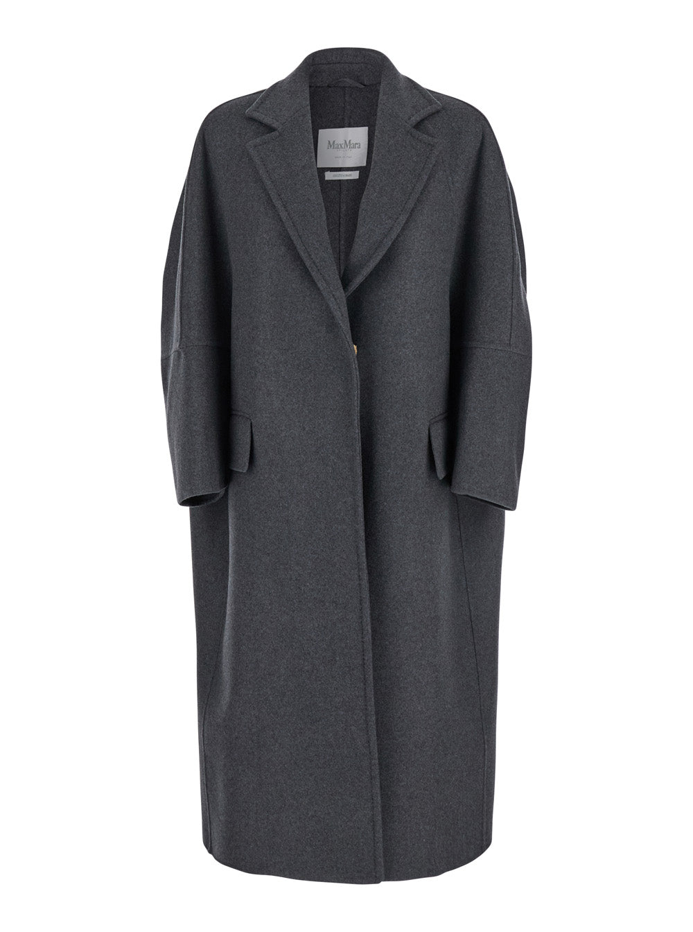 Max Mara Women 'Asburgo' Grey  Coat With Notched Revers In Virgin Wool Blend Woman