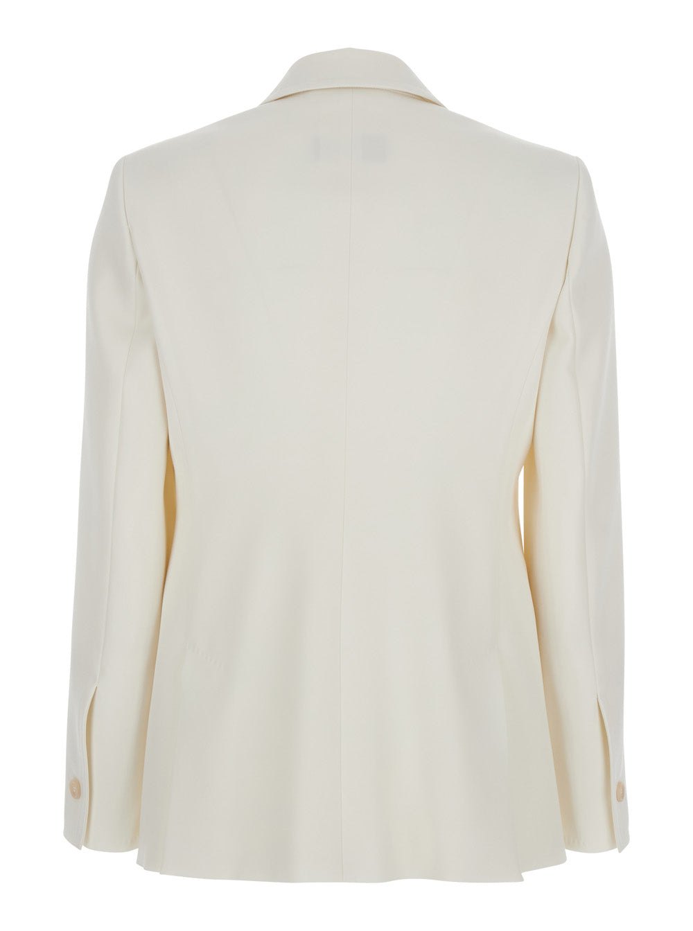 Max Mara Women 'Palchi' White Jacket With Classic Lapels In Virgin Wool Woman