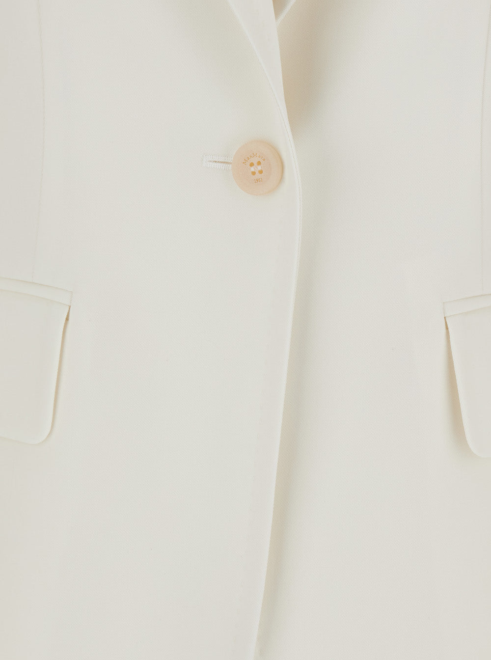 Max Mara Women 'Palchi' White Jacket With Classic Lapels In Virgin Wool Woman