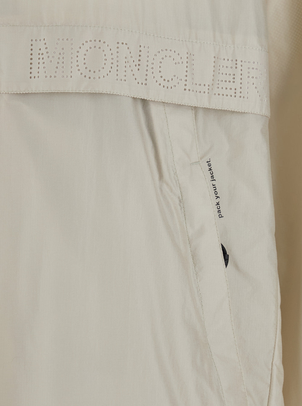 Moncler Grenoble Men 'Negara' Beige Jacket With Logo Print On The Front And Removable Hood In Tech Fabric Man
