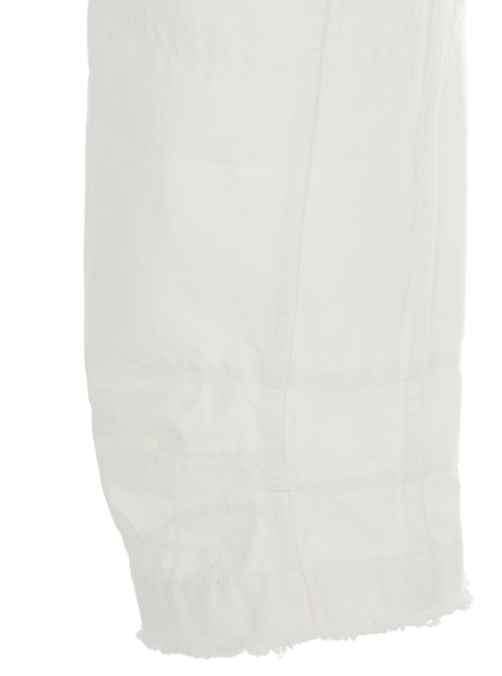 Jil Sander Women White Jeans With Logo Patch On The Rear And Fringed Hem In Denim Woman