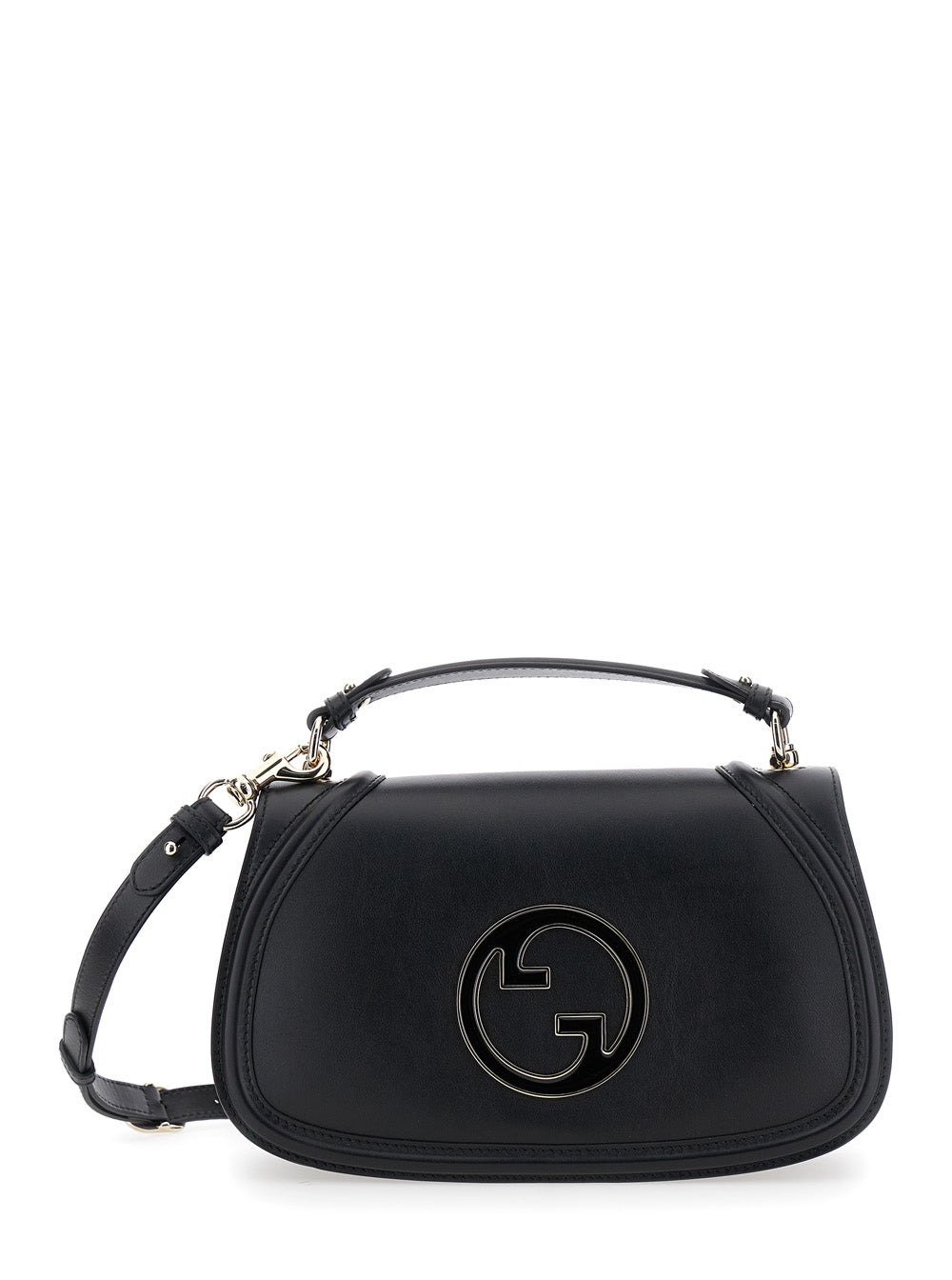 Gucci Women 'Blondie' Black Handbag With Gg Logo Plaque On The Front In Leather Woman