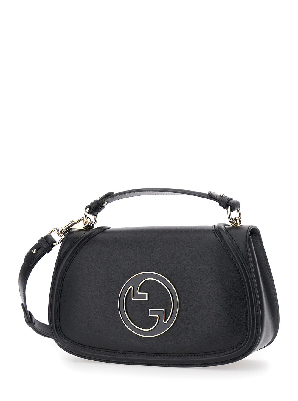 Gucci Women 'Blondie' Black Handbag With Gg Logo Plaque On The Front In Leather Woman
