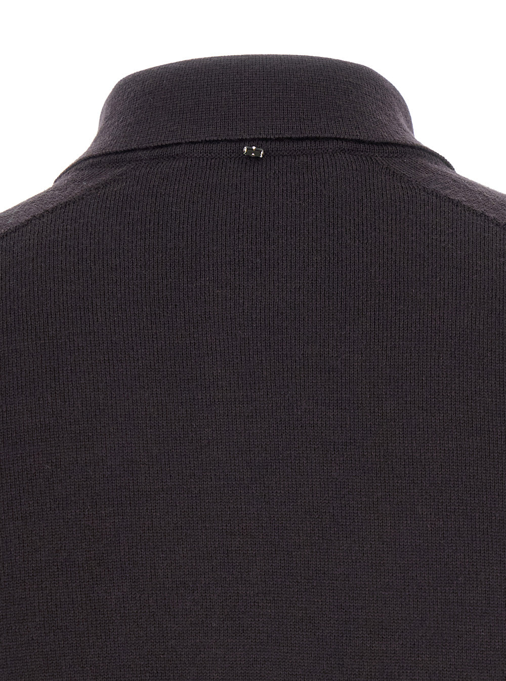 Sportmax Women 'Perseo' Black Cropped Cardigan With Button Down Collar And Ribbed Trims In Wool Woman