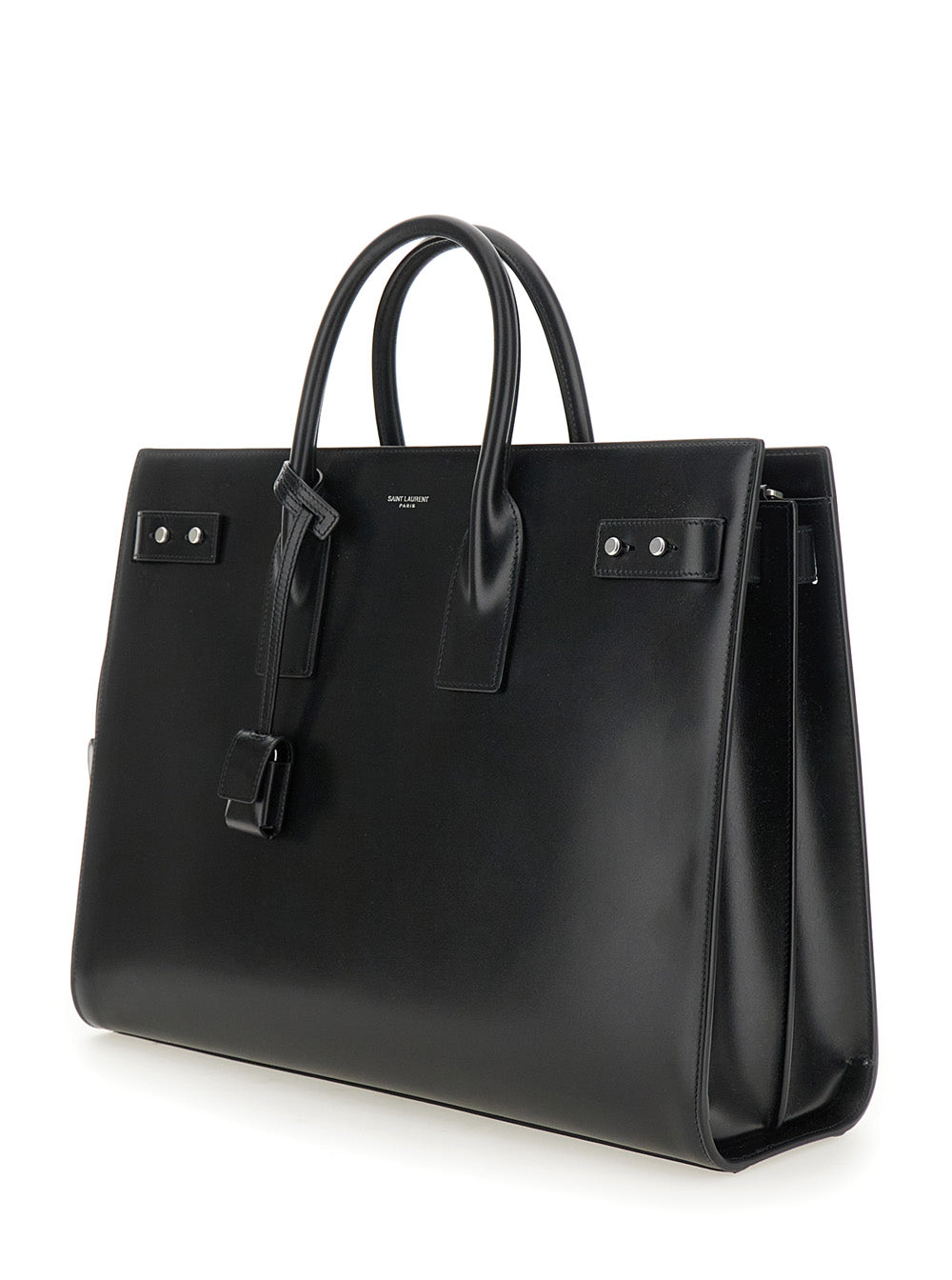 Saint Laurent Men Black Handbag With Adjustable And Removable Shoulder Strap In Leather Man