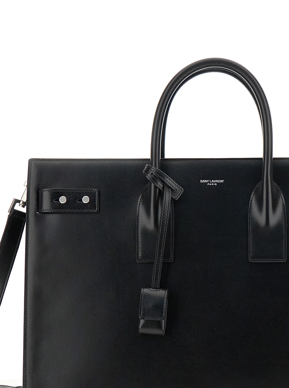 Saint Laurent Men Black Handbag With Adjustable And Removable Shoulder Strap In Leather Man