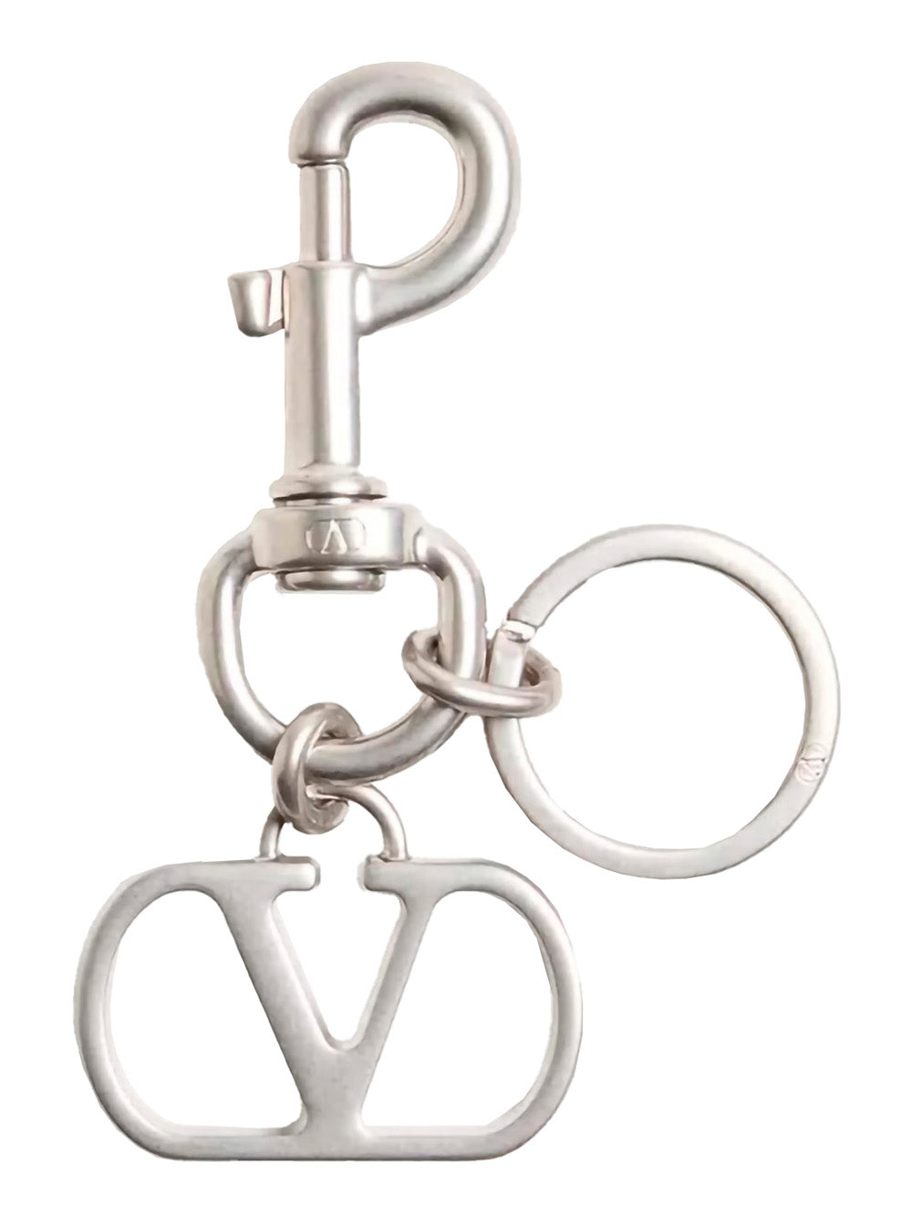 Valentino Garavani Men Metallic Keyring With Vlogo Charm In Brass Man