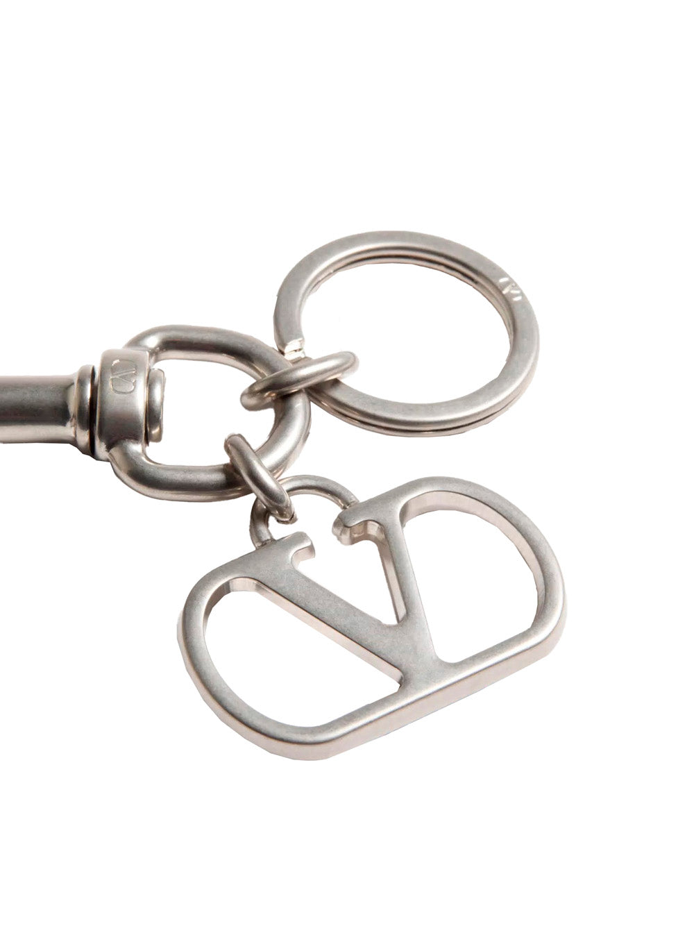 Valentino Garavani Men Metallic Keyring With Vlogo Charm In Brass Man
