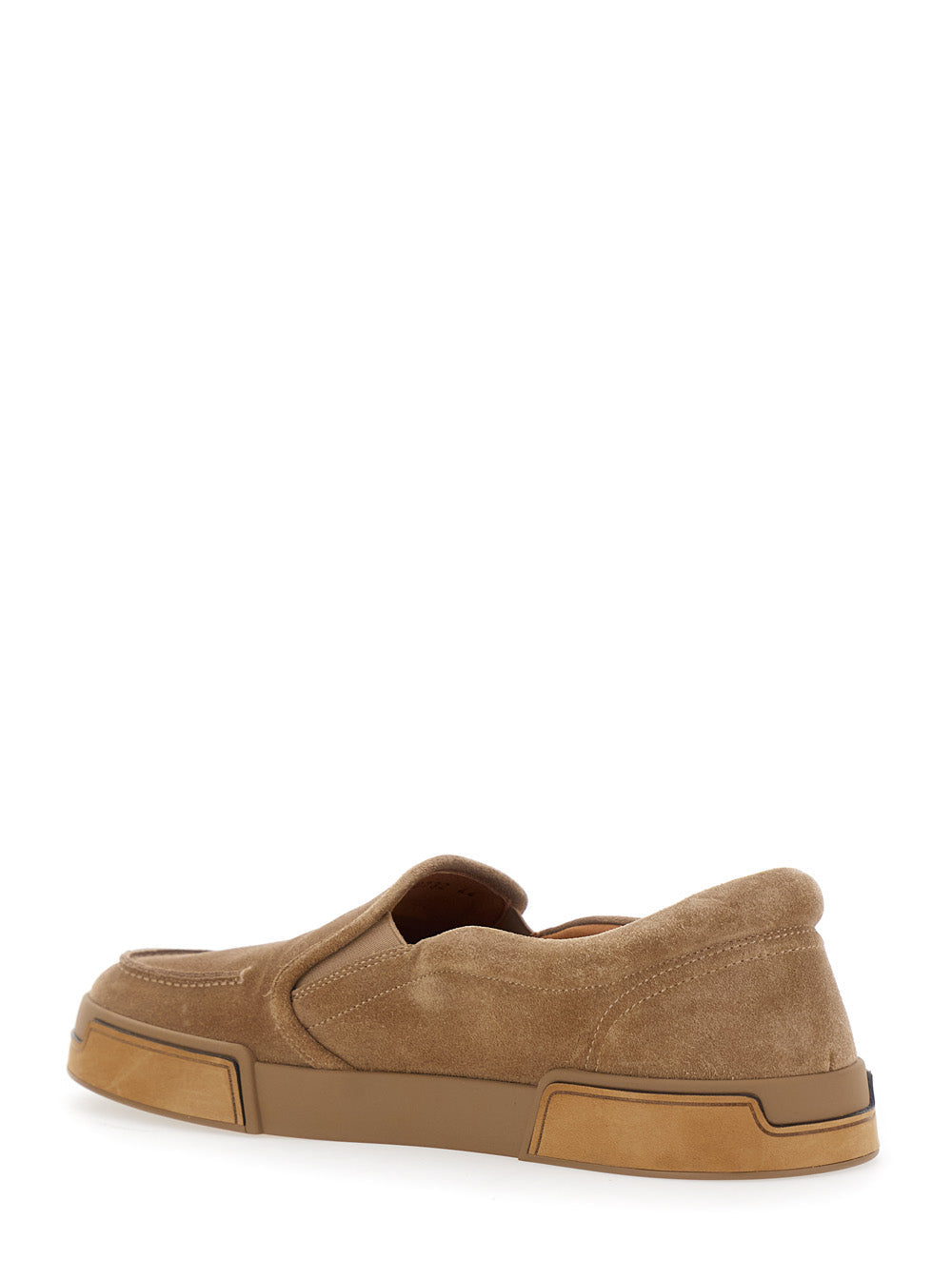 Dolce & Gabbana Men 'Portofino' Brown Sneakers With Logo Lettering On The Sole In Suede Man