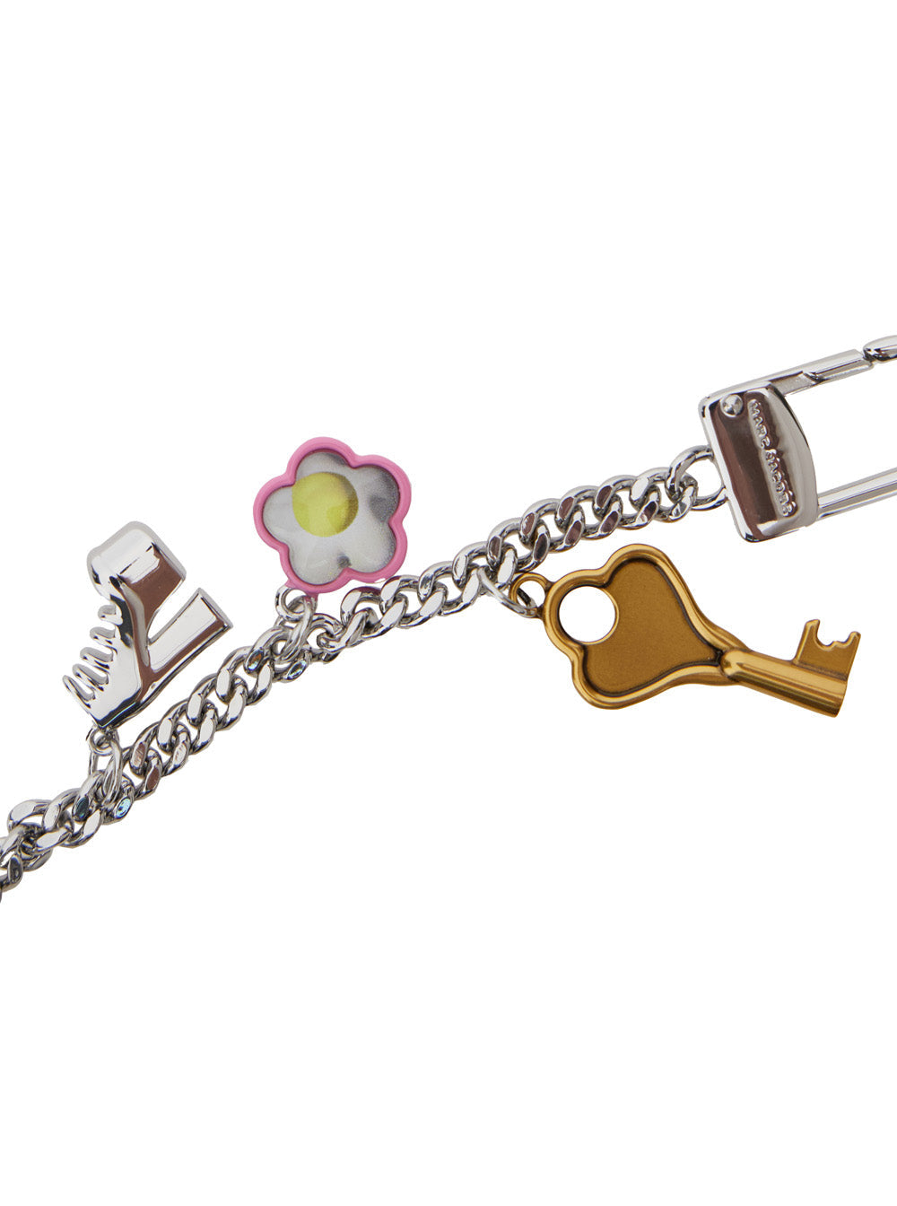 Marc Jacobs Women 'The Coin Purse Charm' Black Keychain With Logo Lettering On The Front And Charm Embellishments In Grained Leather Woman