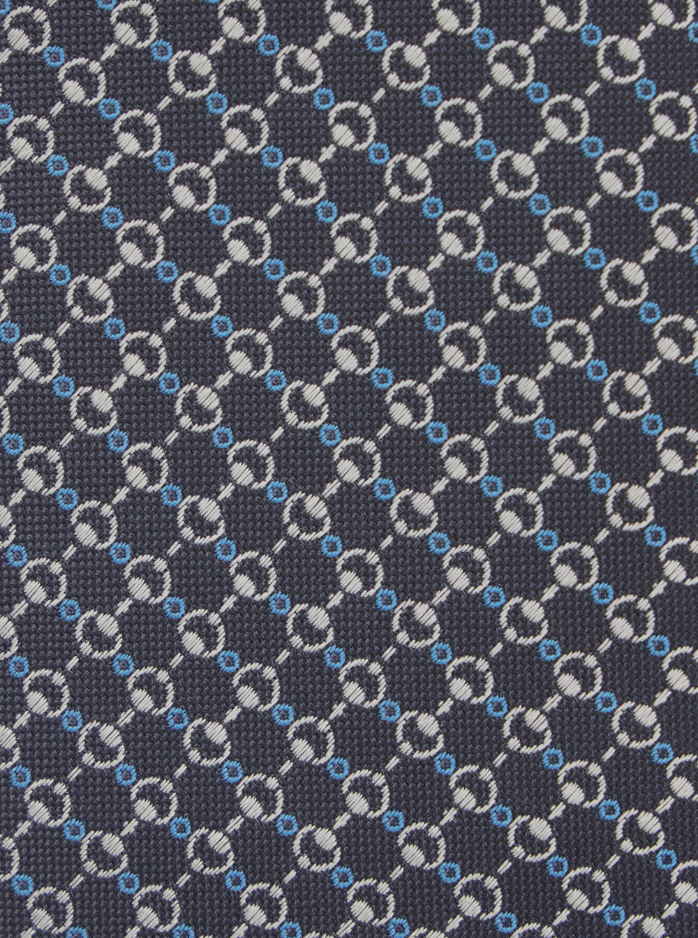 Gucci Men Grey Tie With All-Over Horsebit Print In Silk Man