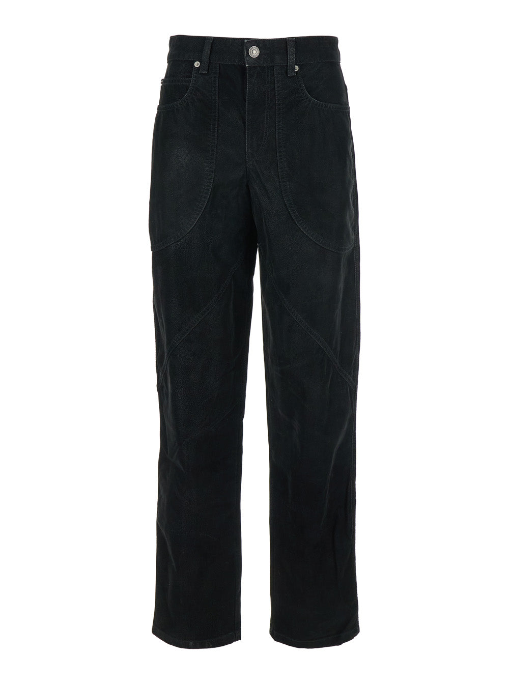Isabel Marant Etoile Women 'Kelvina' Black Jeans With Logo Patch On The Rear And Tapered Leg In Denim Woman