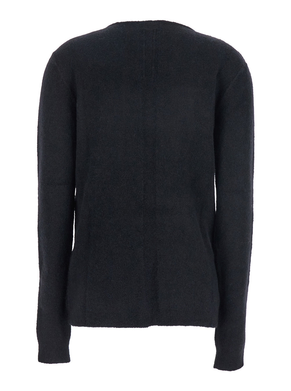 Rick Owens Women Black Sweater With Distressed Effect And Cut-Out Details On The Front In Alpaca Blend Woman