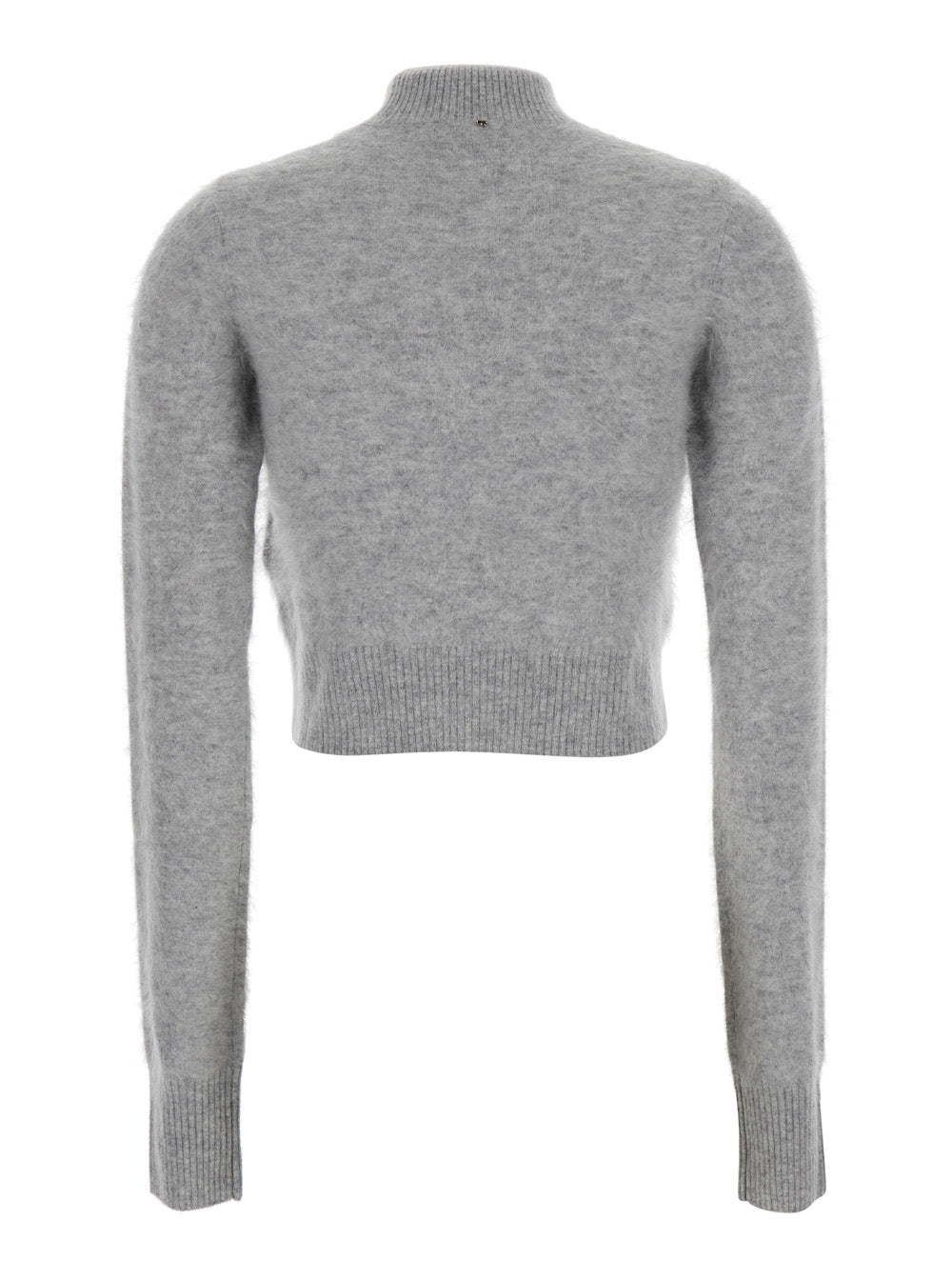 Sportmax Women 'Gubbio' Grey Cropped Sweater With High Neck In Cashmere Woman