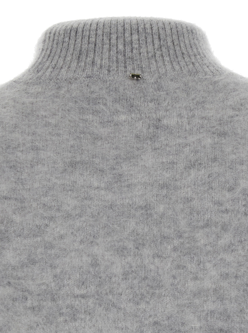 Sportmax Women 'Gubbio' Grey Cropped Sweater With High Neck In Cashmere Woman