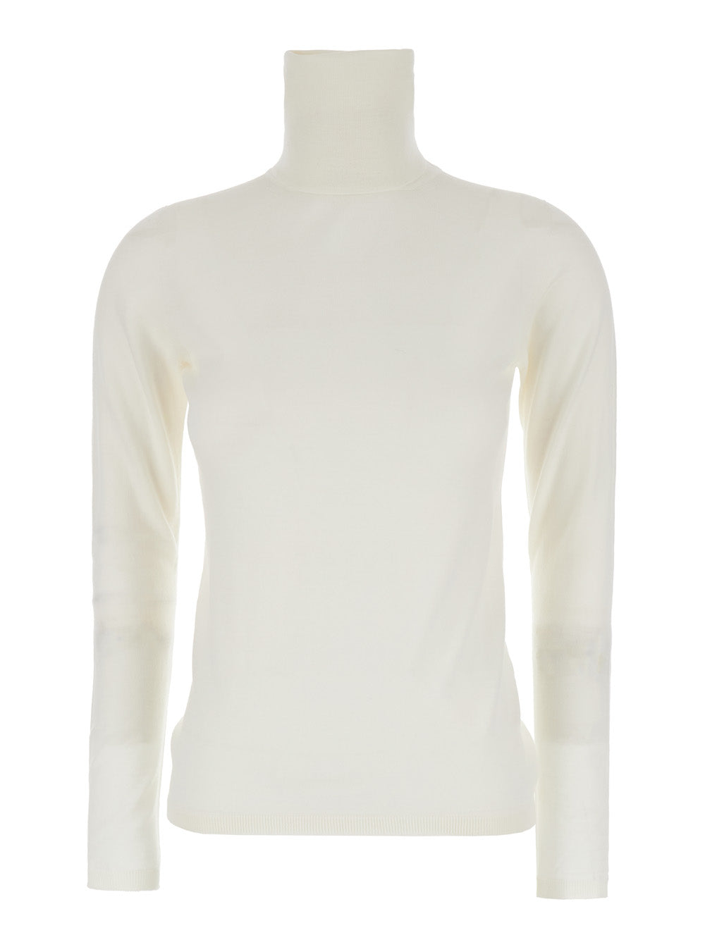 Max Mara Women White High Neck Sweater In Wool Woman