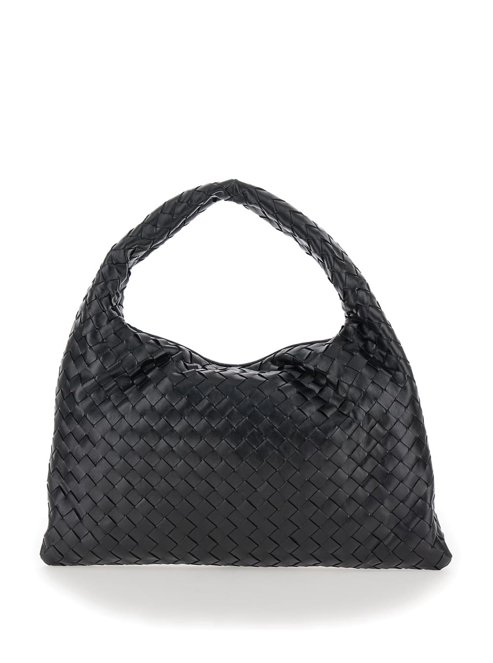 Bottega Veneta Women Shoulder Bag 'Hop Piccola' With Intreccio Motif In Black Leather For Women